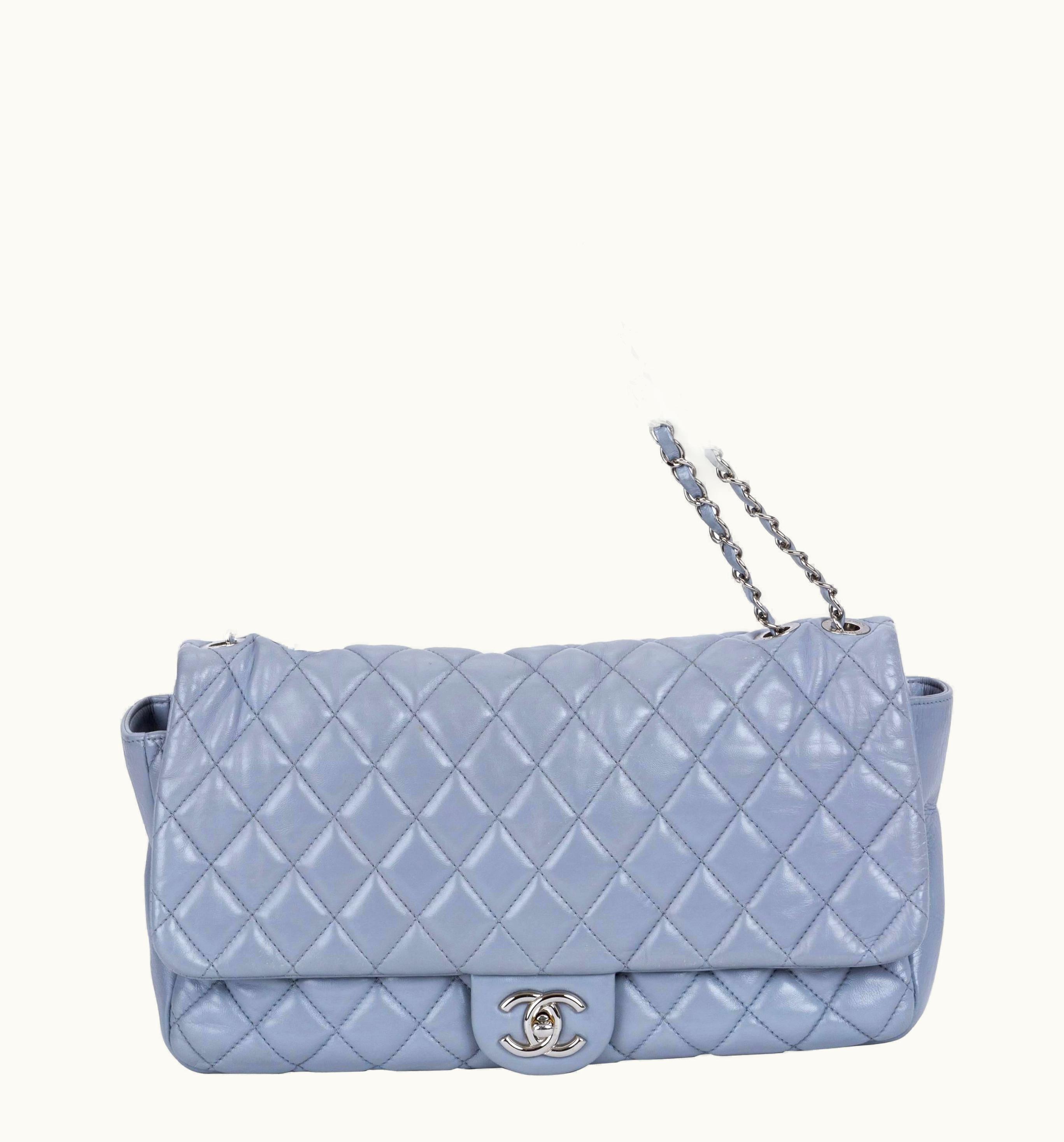 Chanel Limited Edition Chanel Maxi Grey Rain Jacket Flap Bag