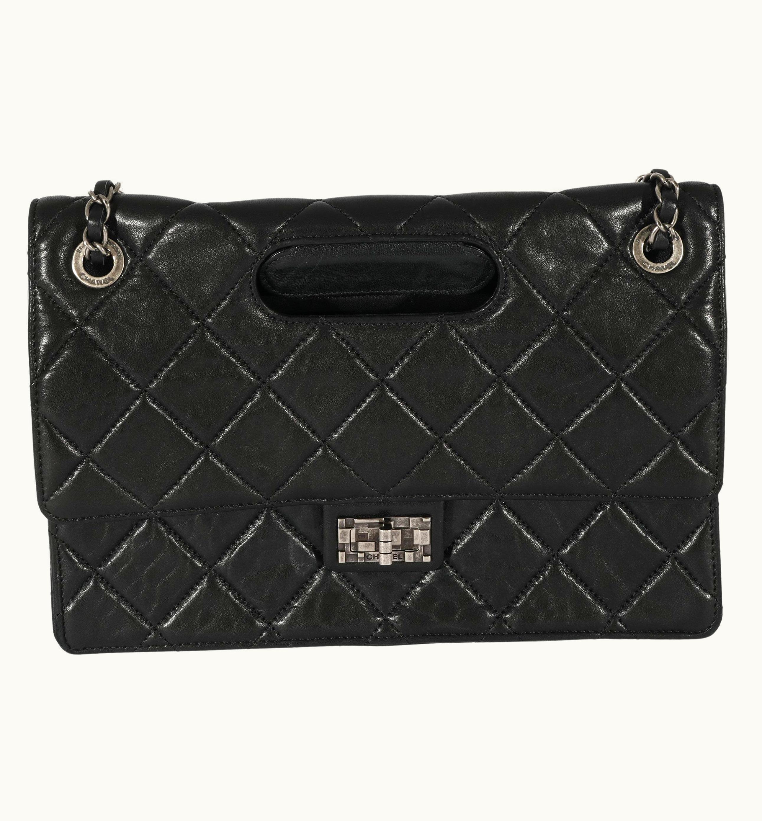 Chanel Chanel Black Leather Paris Byzance Reissue Takeaway Flap Bag