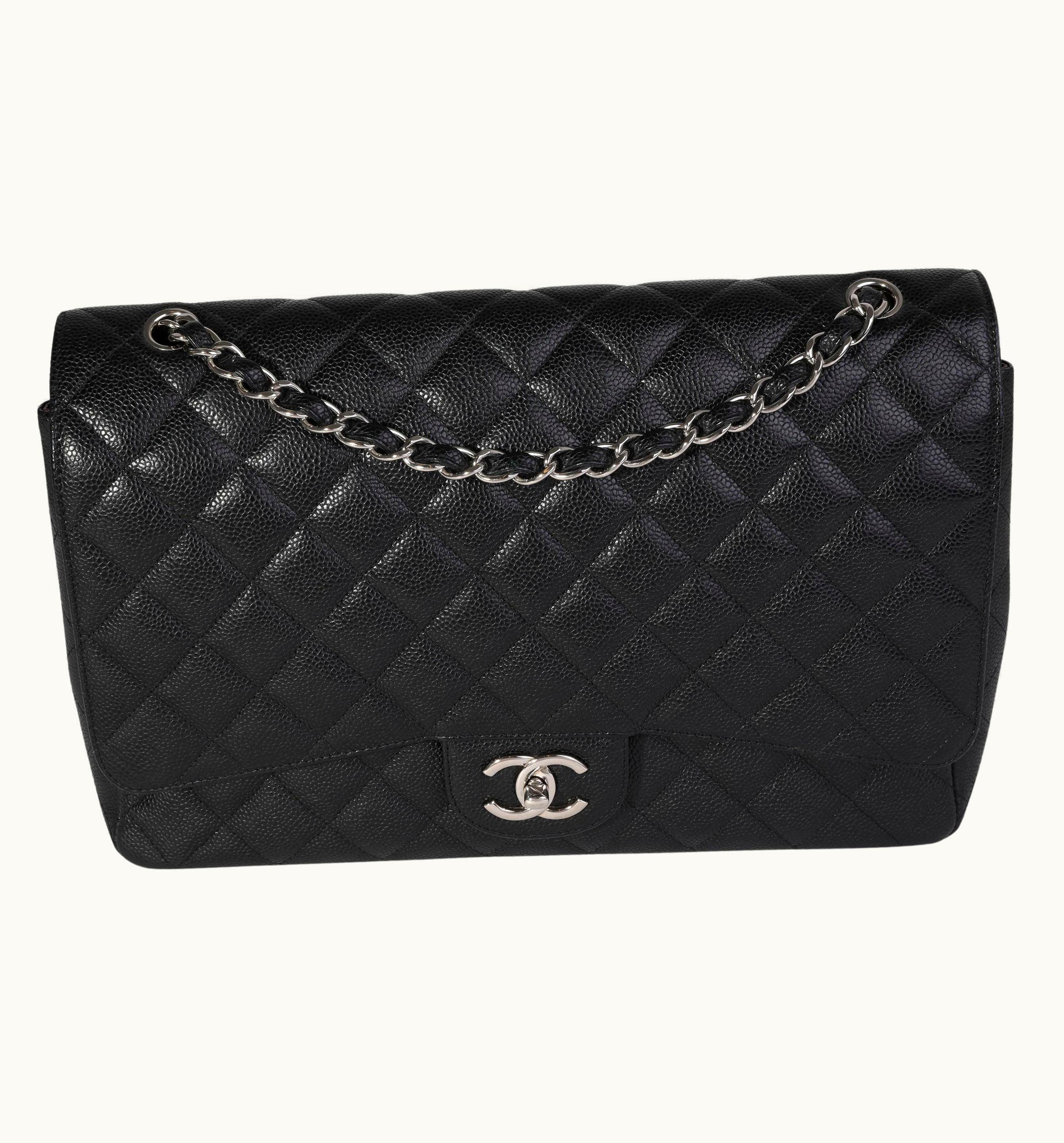 Chanel Chanel Maxi Classic Double Flap Crossbody Bag Black Caviar