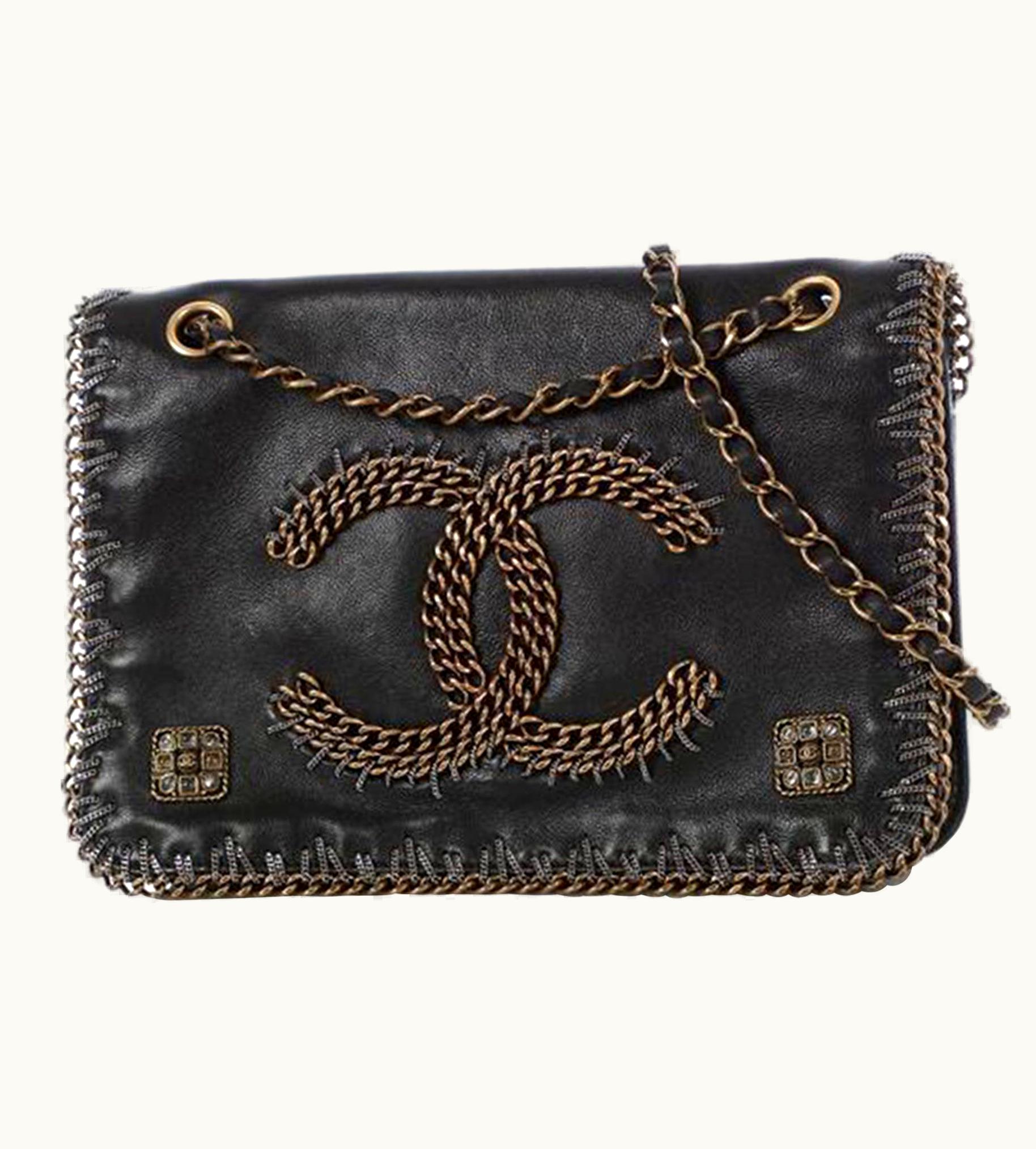 Chanel Chanel Classic Shoulder Chain Flap Black Calfskin Leather Cross Body Bag