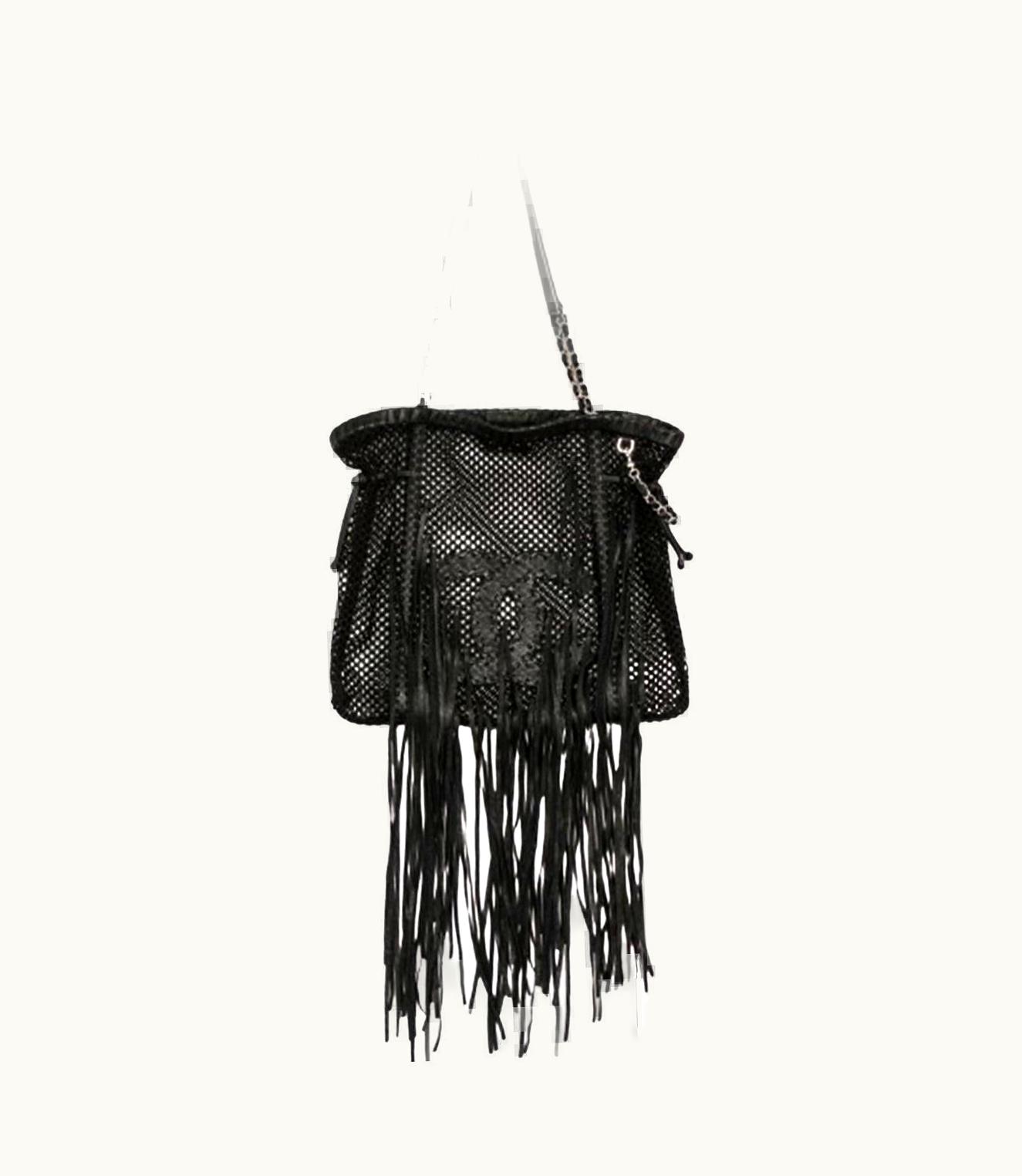 Chanel Chanel Limited Edition Resort Fringe Mesh Black Leather Large Tote Rare Soldout UZ0594549