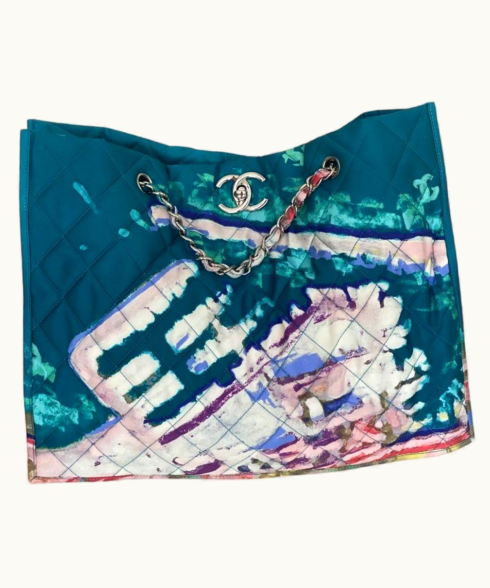 Chanel 2011 Chanel Limited Edition Watercolor Graffiti Tote Beach Bag