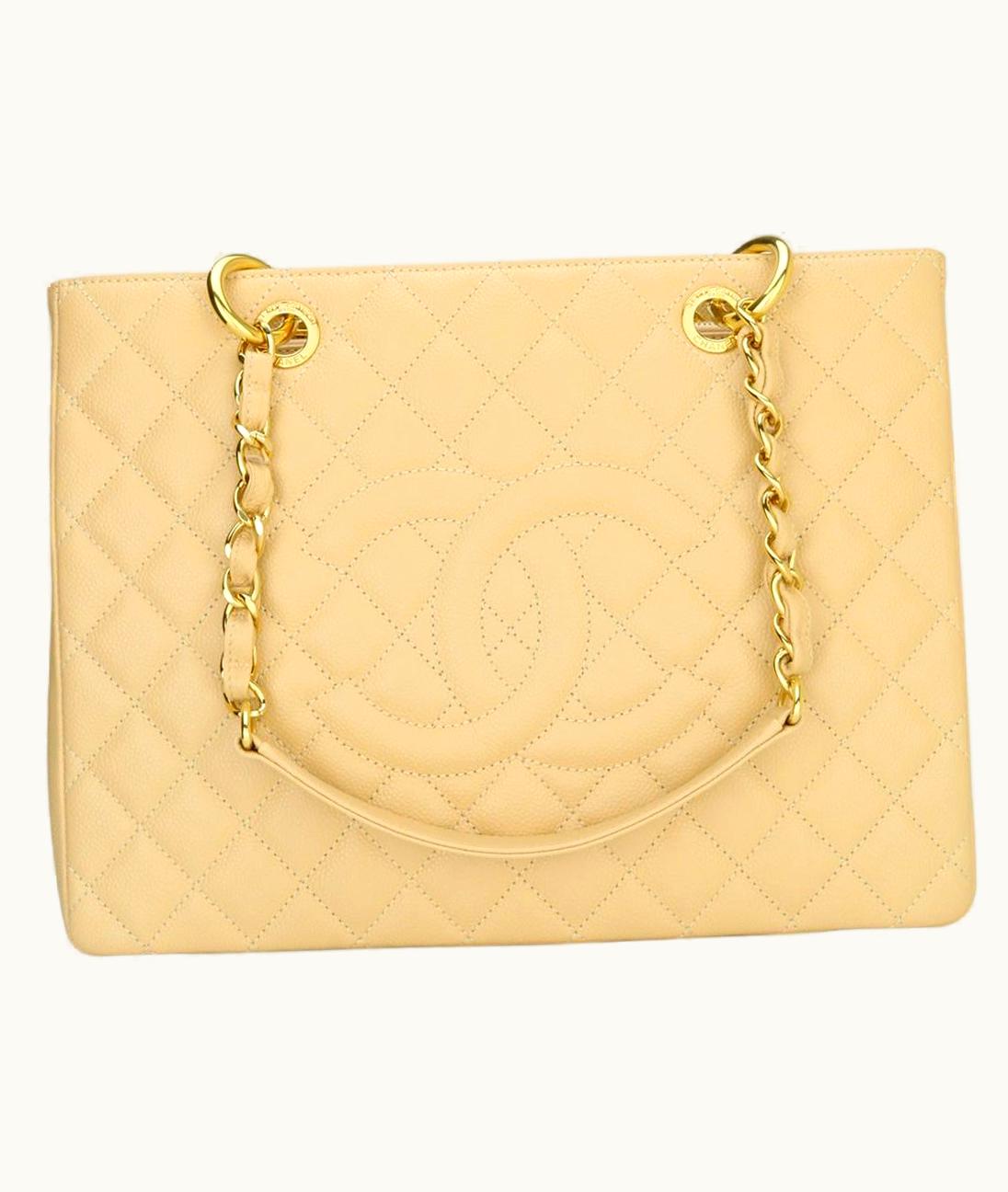 Chanel Chanel Grand Shopping Tote (gst) Bag Beige Caviar With Gold Hardware 2012 UZ0594593