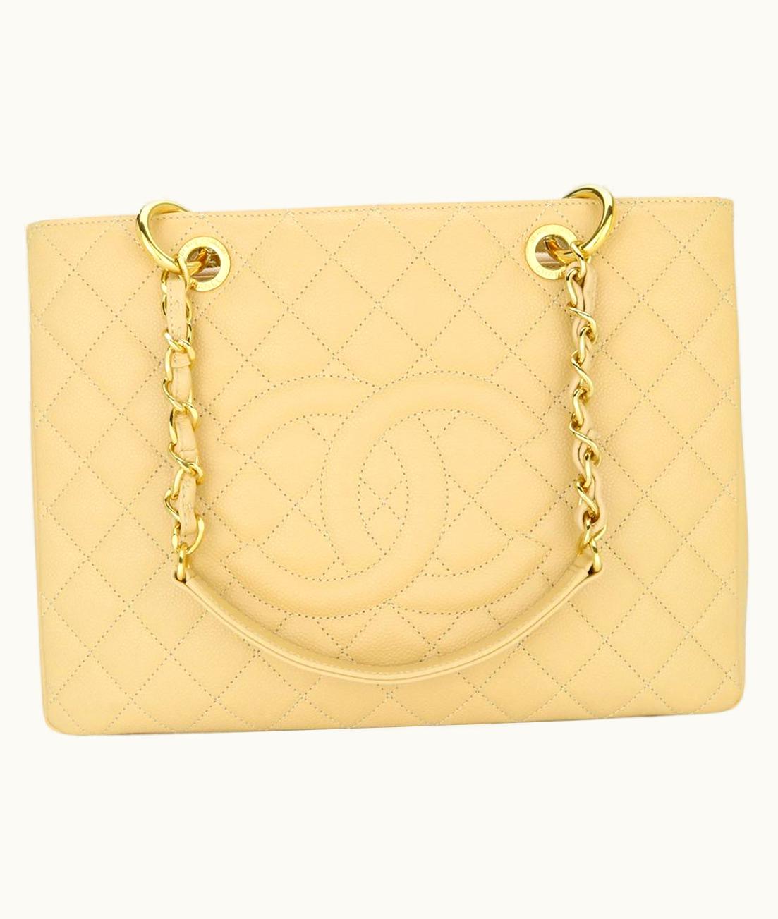 Chanel Chanel Grand Shopping Tote (gst) Bag Beige Caviar With Gold Hardware 2012 UZ0594597