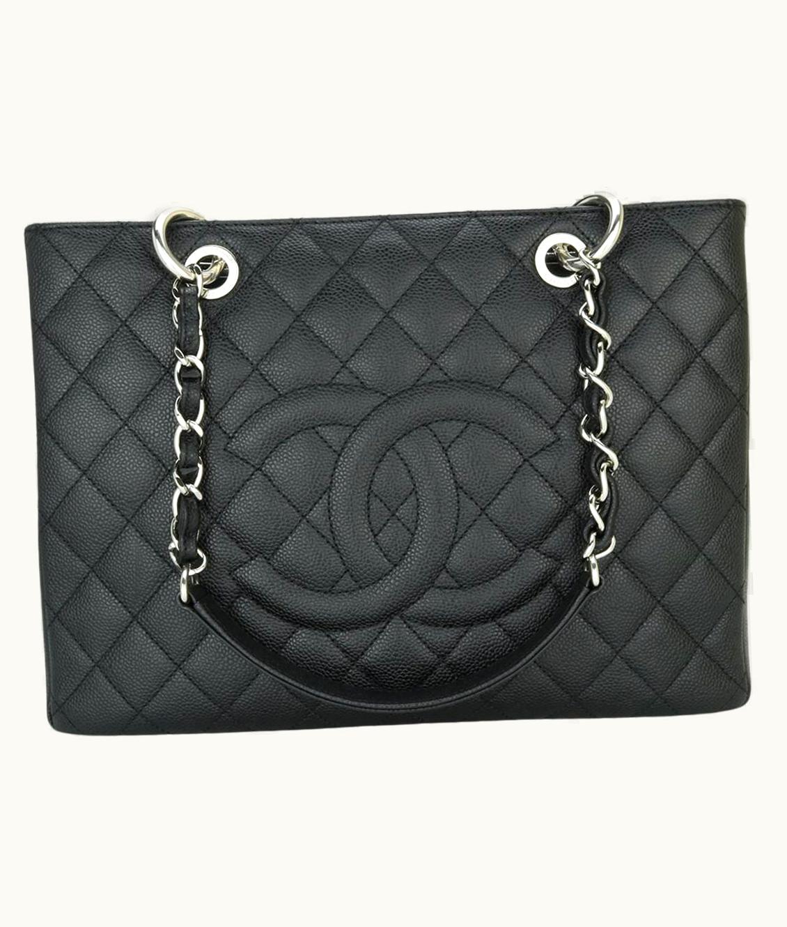 Chanel Chanel Grand Shopping Tote (gst) Bag Black Caviar With Silver Hardware 2012