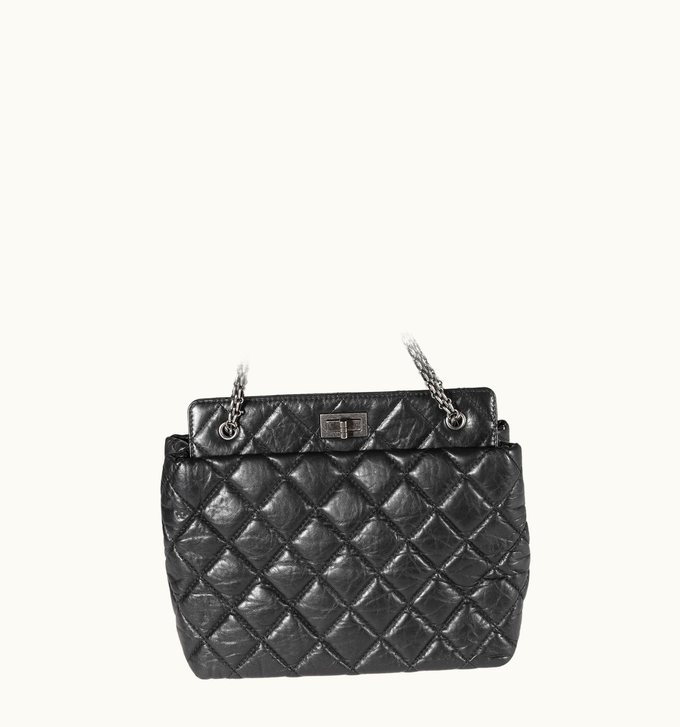 Chanel Chanel Reissue Shopping Tote Black Quilted Aged Calfskin