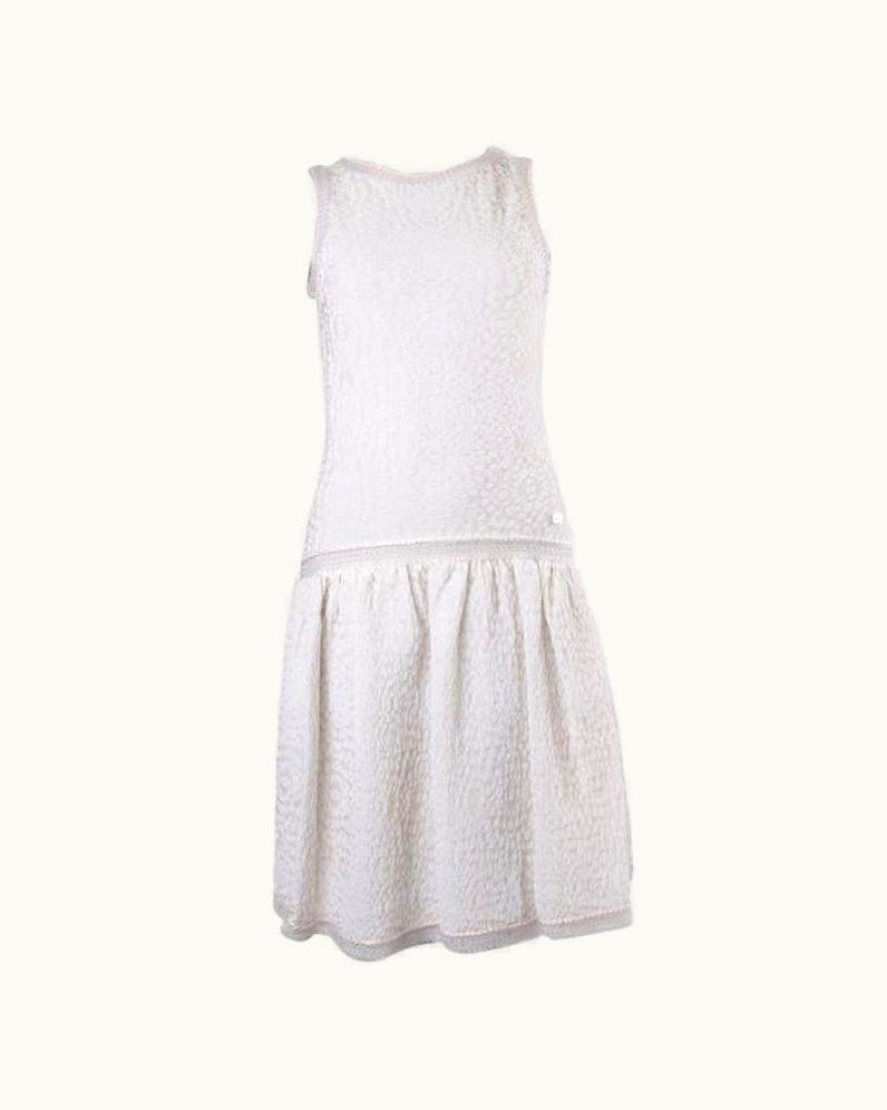 Chanel Chanel Pale Pink Cotton Textured Sleeveless Dress