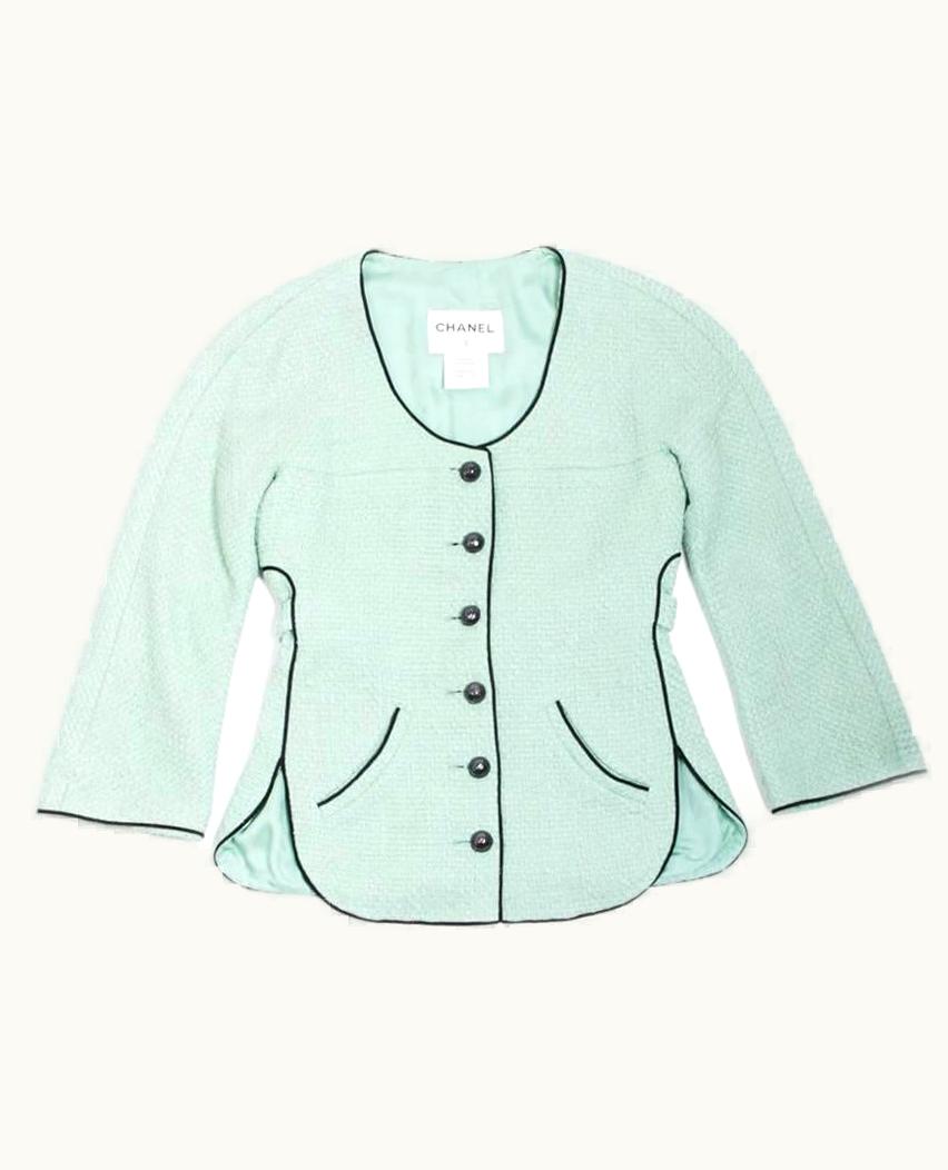 Chanel Chanel Jacket 'Les Fonds Marins' In Green Cotton Tweed fr
