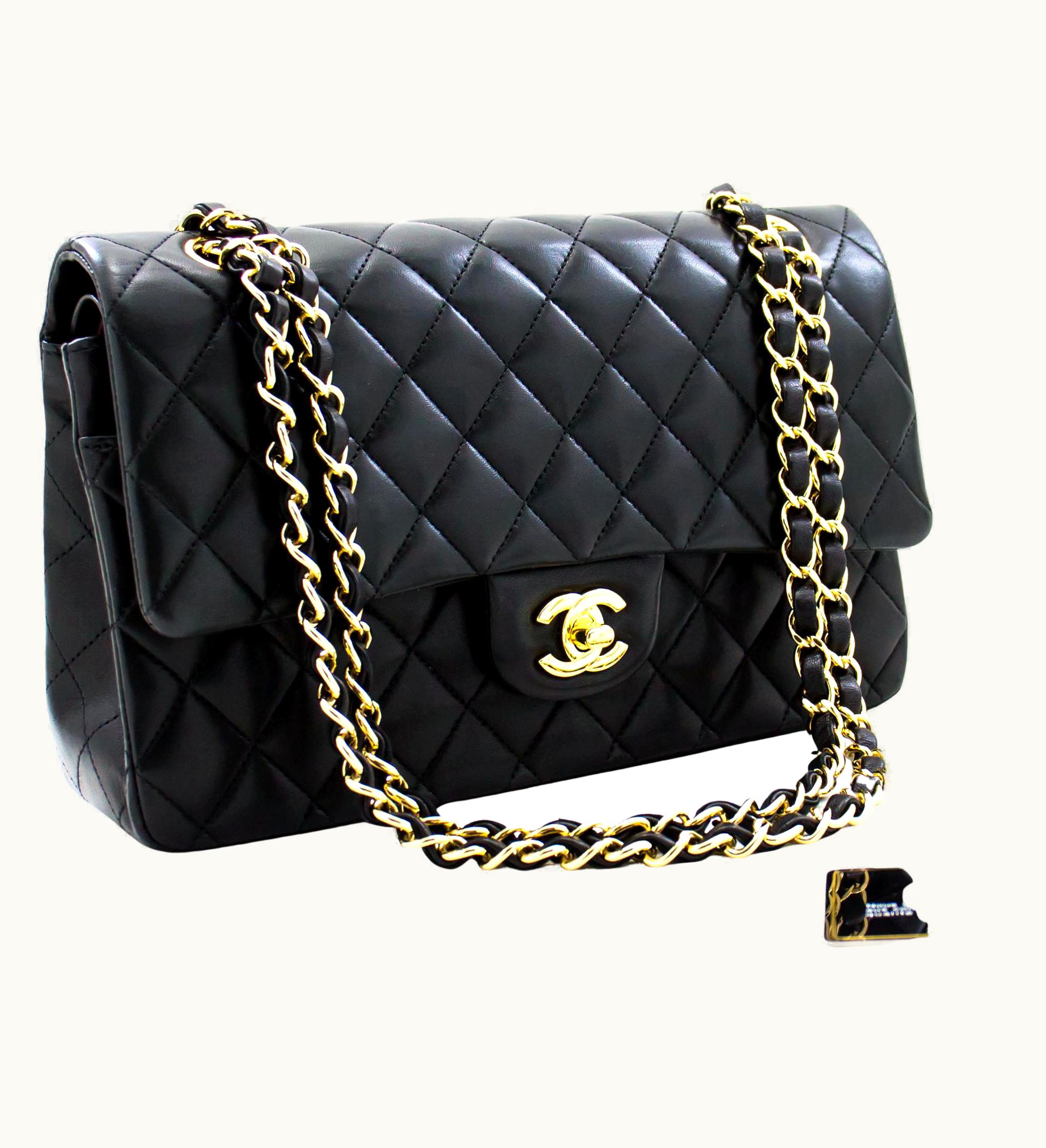 Chanel Chanel 2.55 Double Flap 2012 Chain Shoulder Bag Lambskin Black