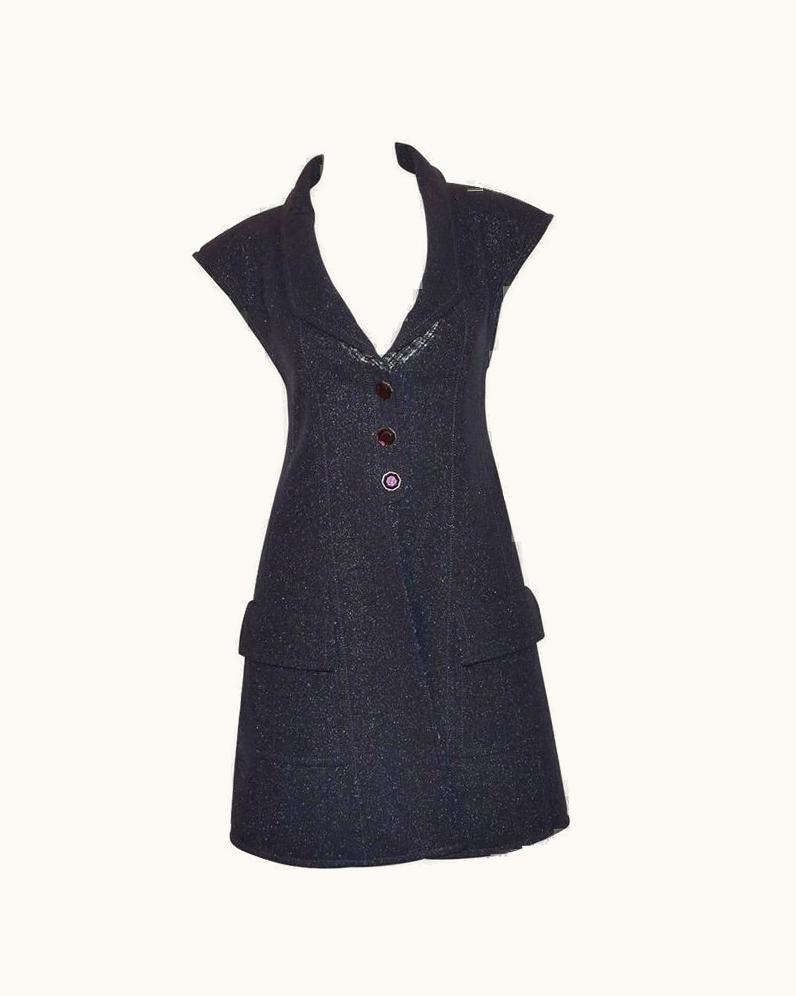 Chanel Chanel 2012 Rtw Metallic Tweed Sleeveless Coat