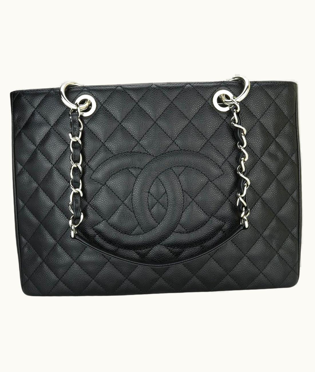 Chanel Chanel Grand Shopping Tote (gst) Bag Black Caviar With Silver Hardware 2013 UZ0594689
