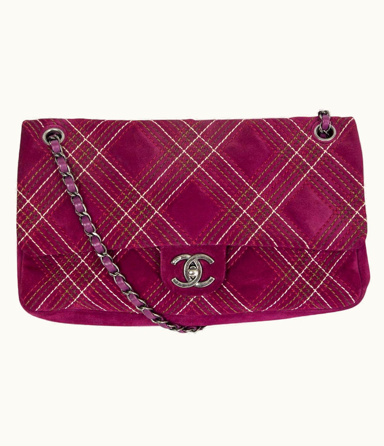 Chanel Chanle Purple Suede 2013 Edinburgh Saltire Medium Flap Shoulder Bag 13a