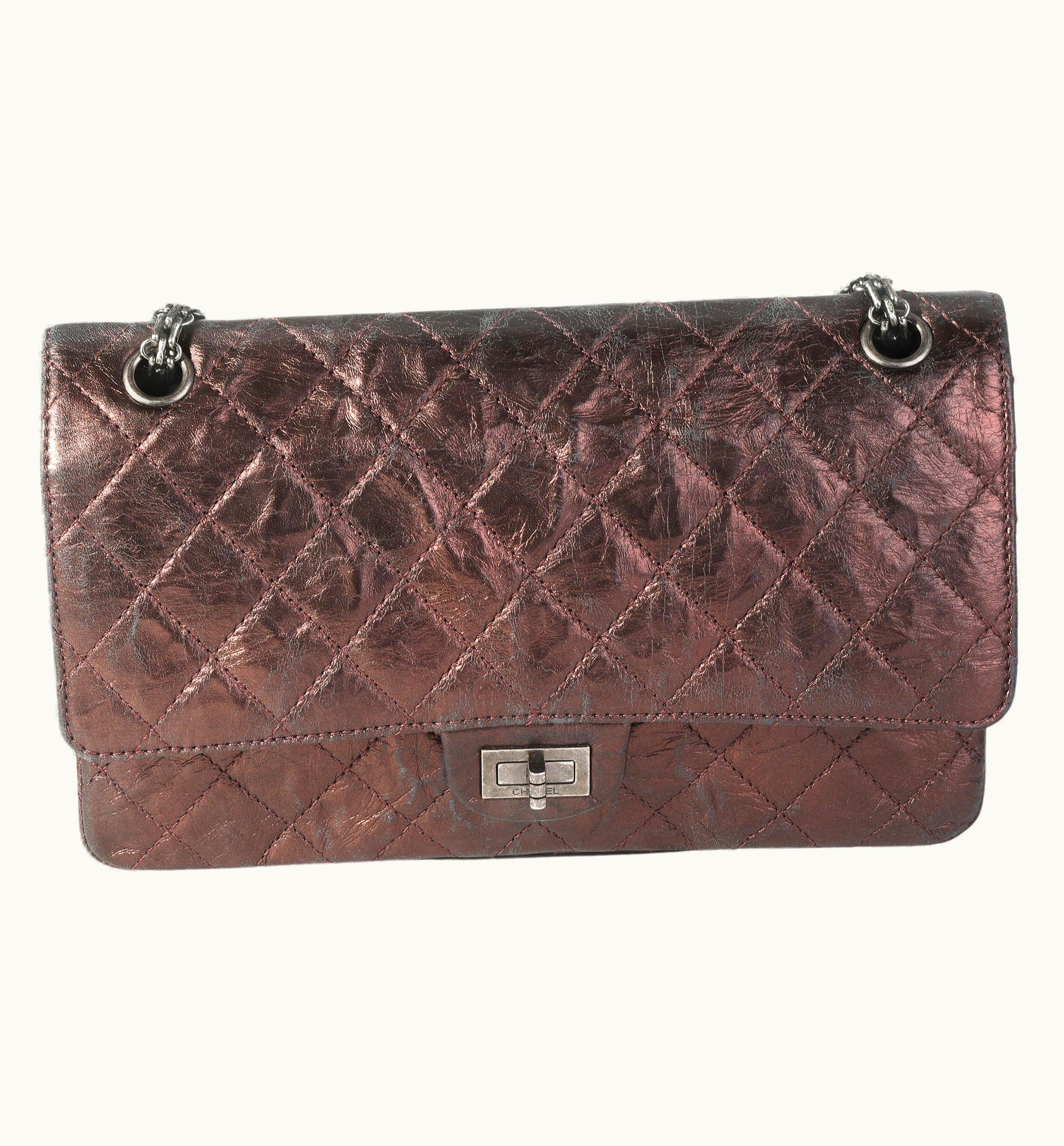 Chanel Chanel Reissue 226 Metallic Bronze Quilted Shoulder Bag