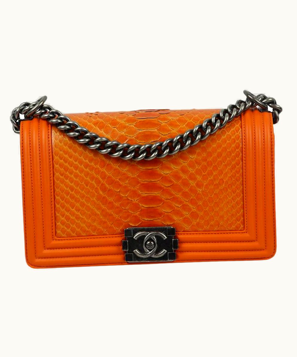 Chanel Chanel 2014 Boy Medium Python And Leather Shoulder Bag UZ0594751