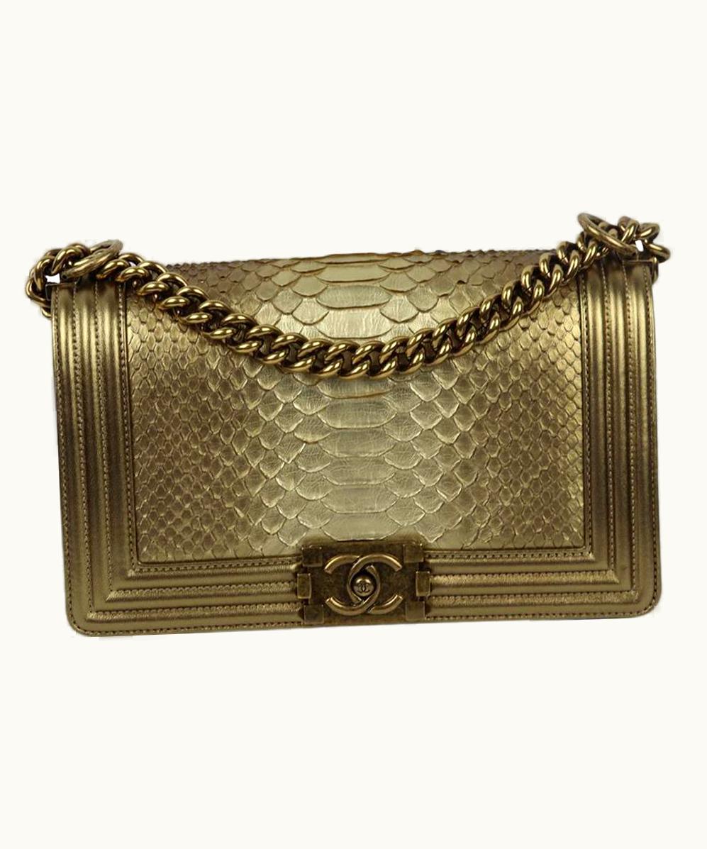 Chanel Chanel 2014 Boy Medium Python And Leather Shoulder Bag UZ0594752