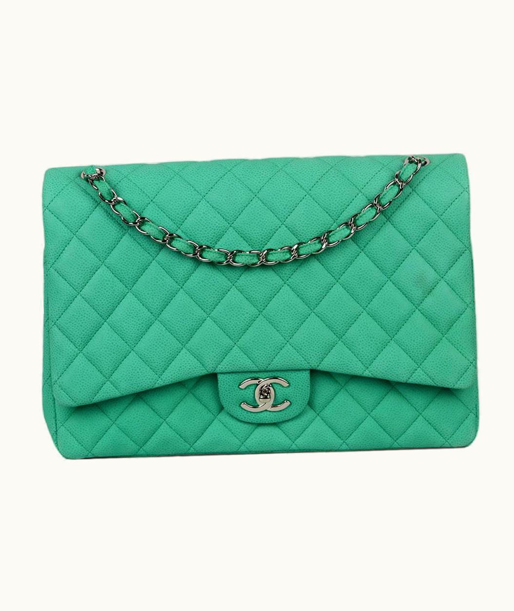 Chanel Chanel 2014 Maxi Classic Quilted Matte Caviar Leather Double Flap Shoulder Bag UZ0594757