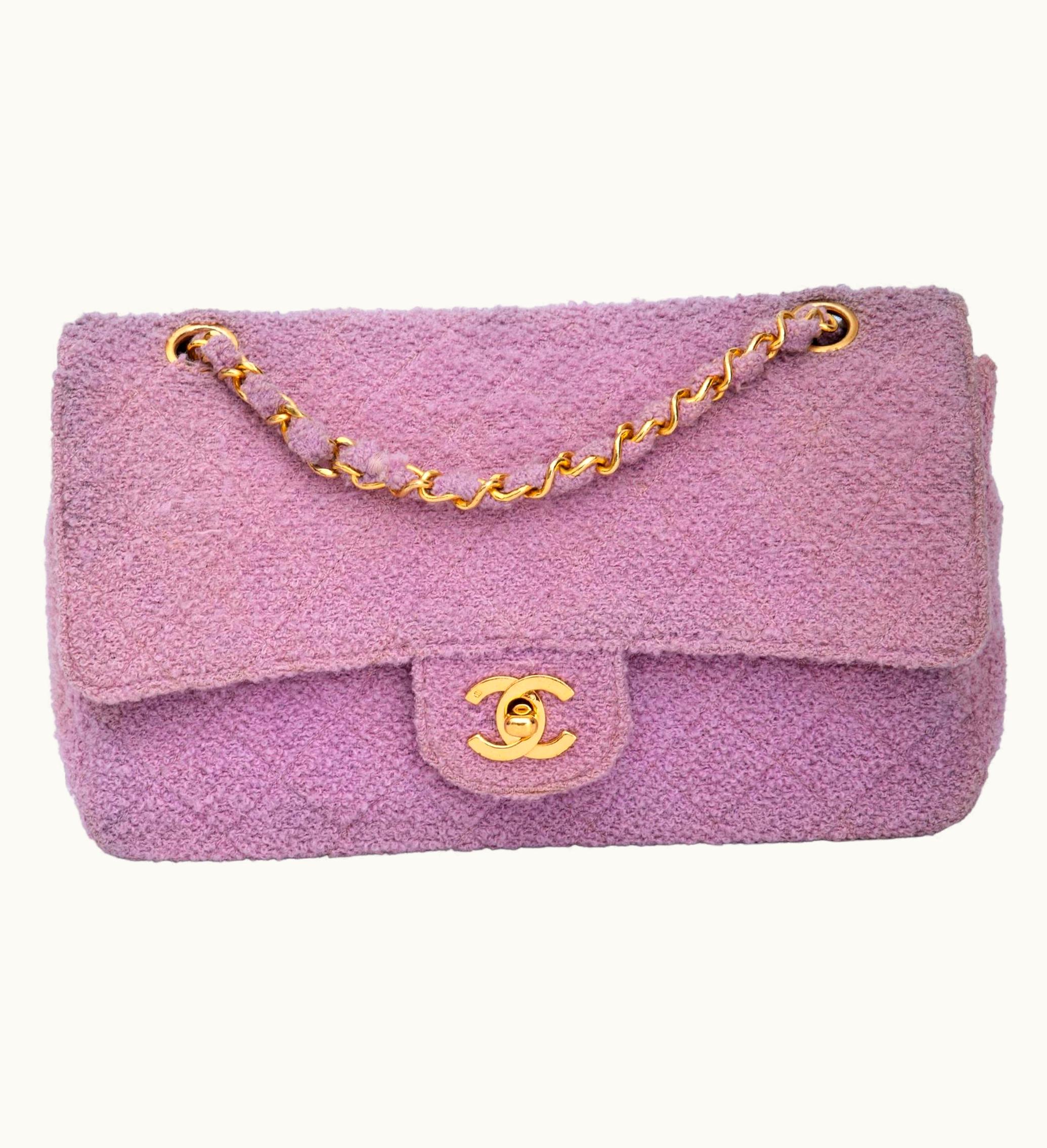 Chanel Chanel Vintage Small Pink Tweed Classic Single Flap Bag (2014)