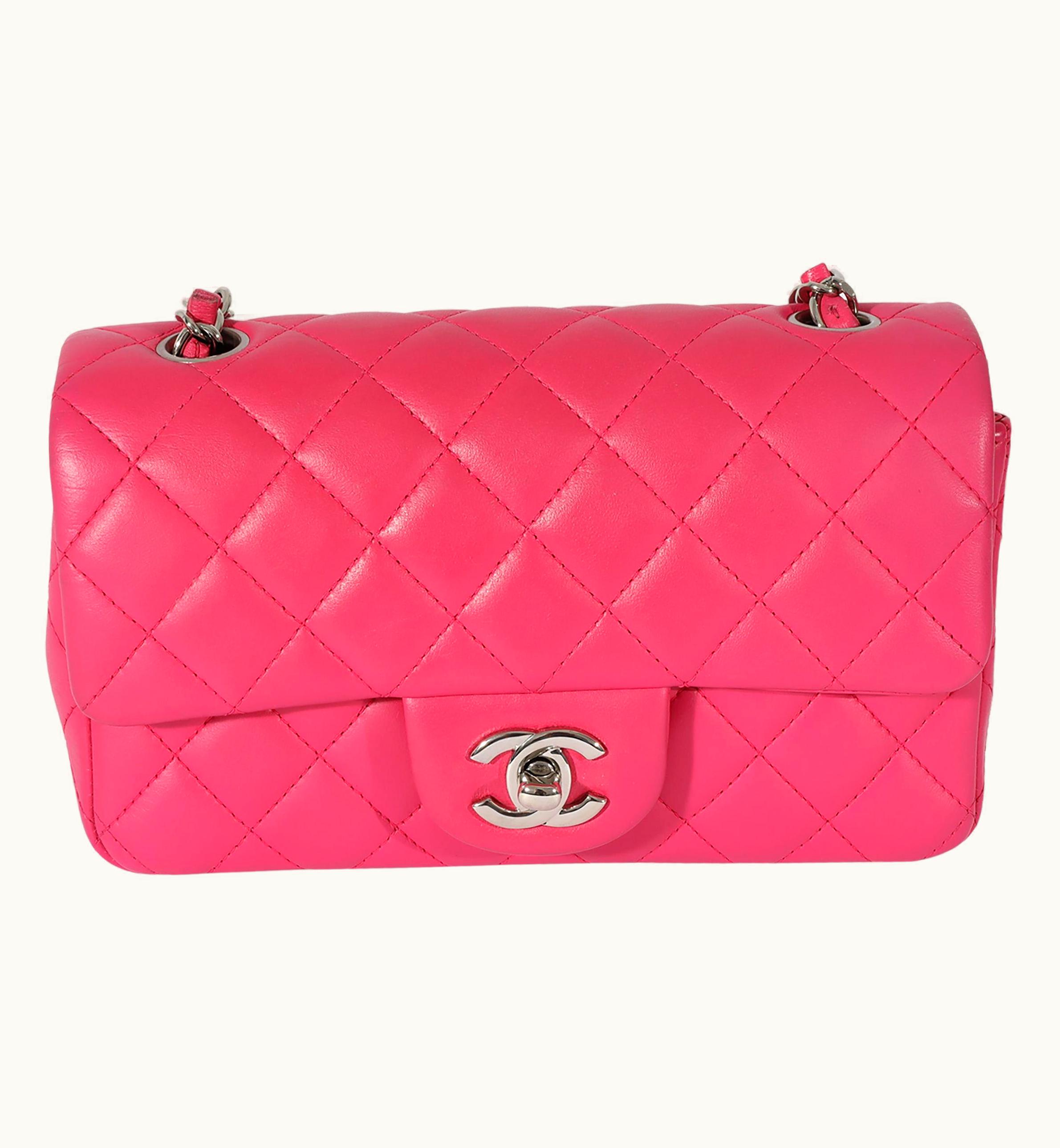 Chanel Chanel Pink Quilted Lambskin Mini Rectangular Classic Flap Bag UZ0594815