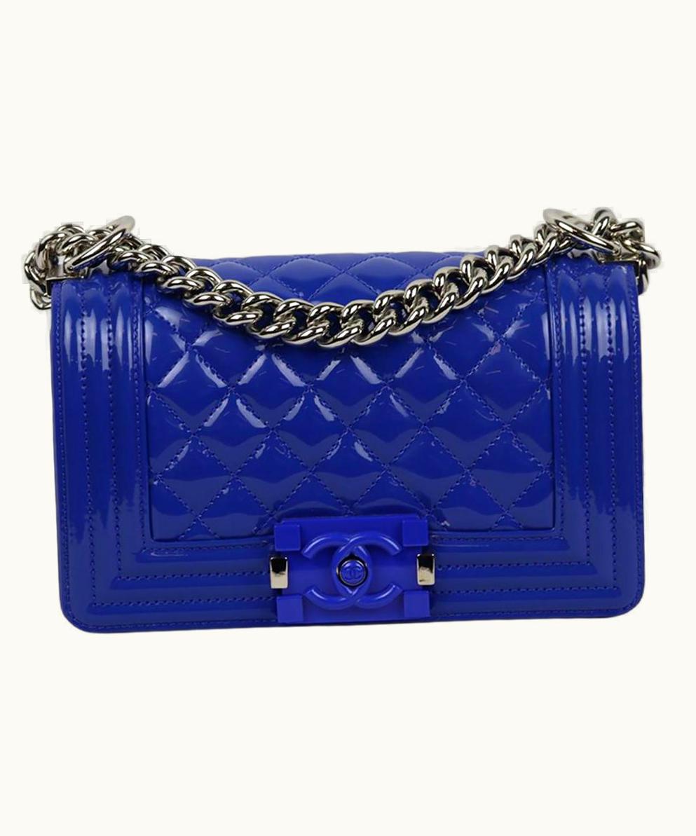 Chanel Chanel 2015 Boy Small Quilted Patent Leather Shoulder Bag
