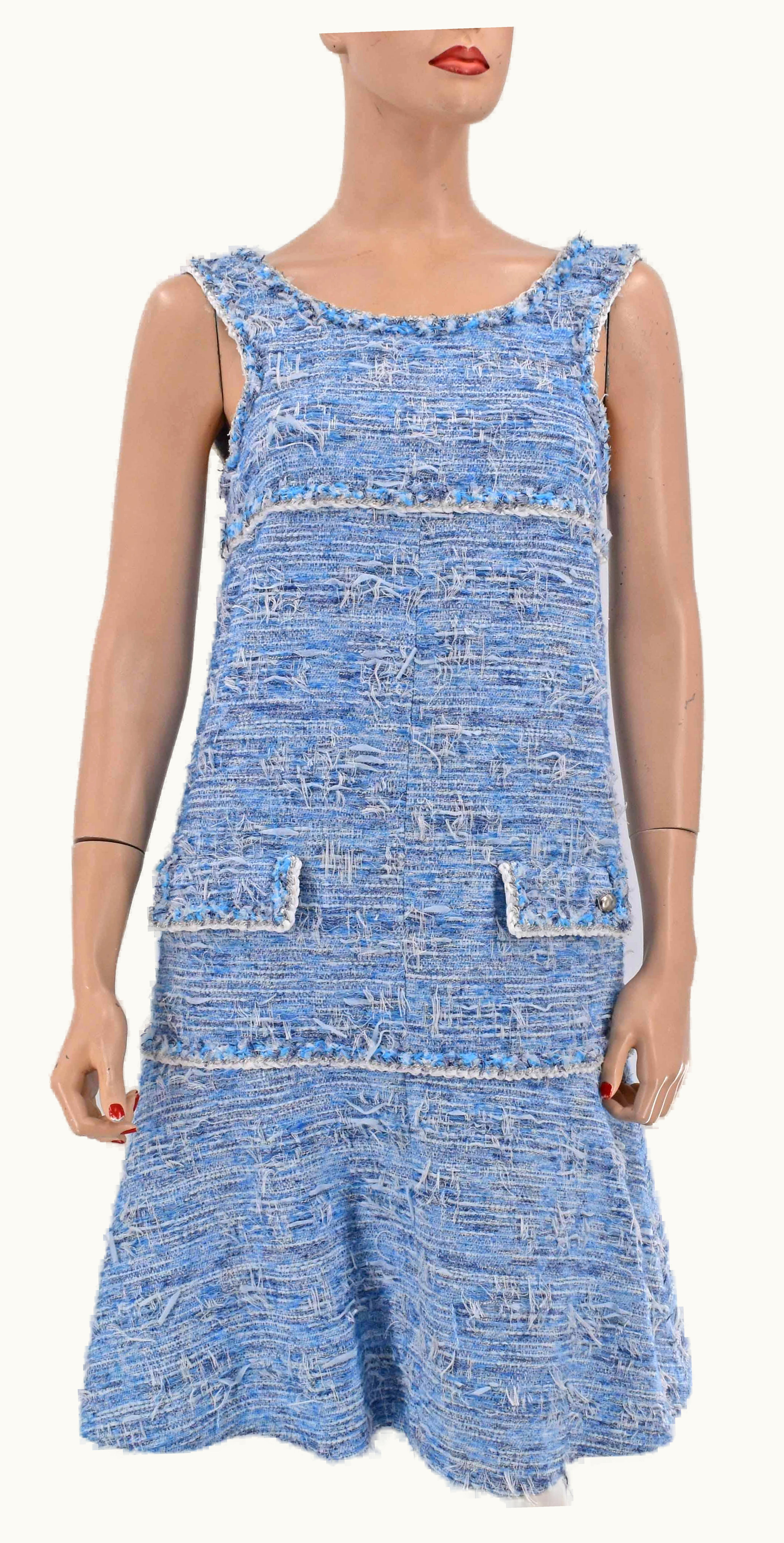 Chanel Chanel Fantasy Tweed Fringed Dress Spring 2015 15p Nwt Retails $6200 UZ0594900