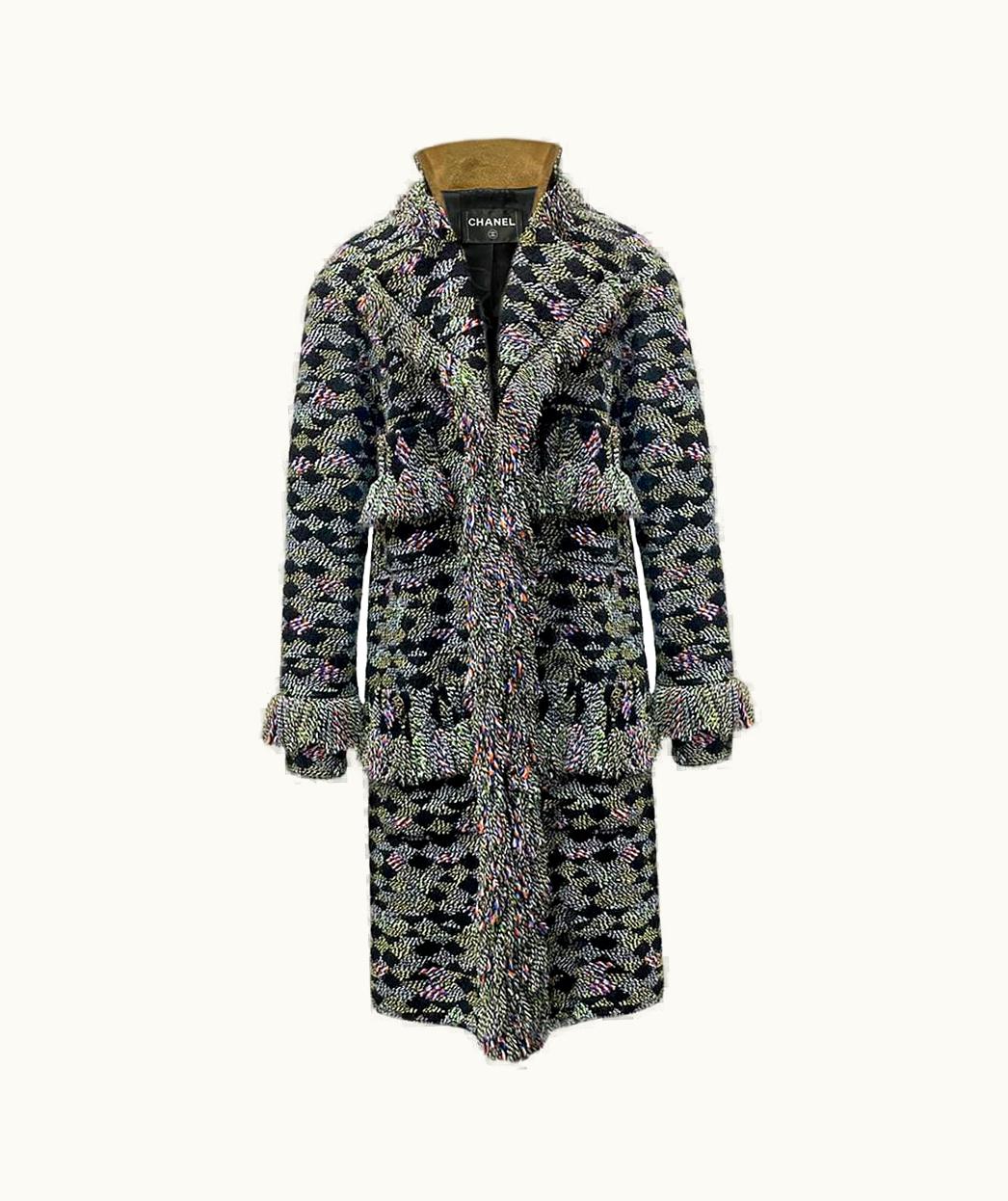 Chanel Pre-Fall 2015 Chanel Oversize Wool/silk/mohair Coat With Fringed Trim
