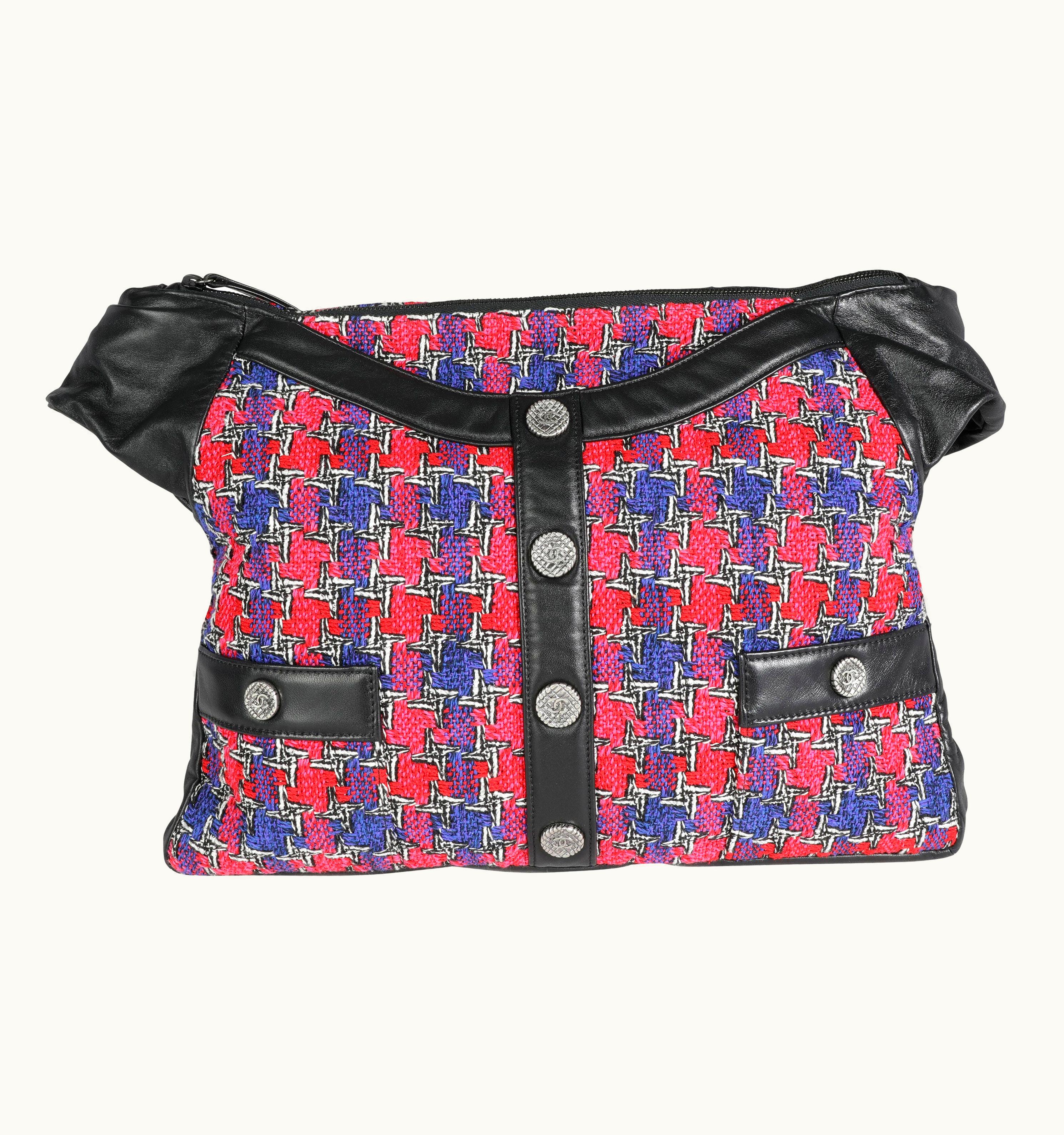 Chanel Chanel Girl Bag Shoulder Bag Black Lambskin & Multicolor Tweed