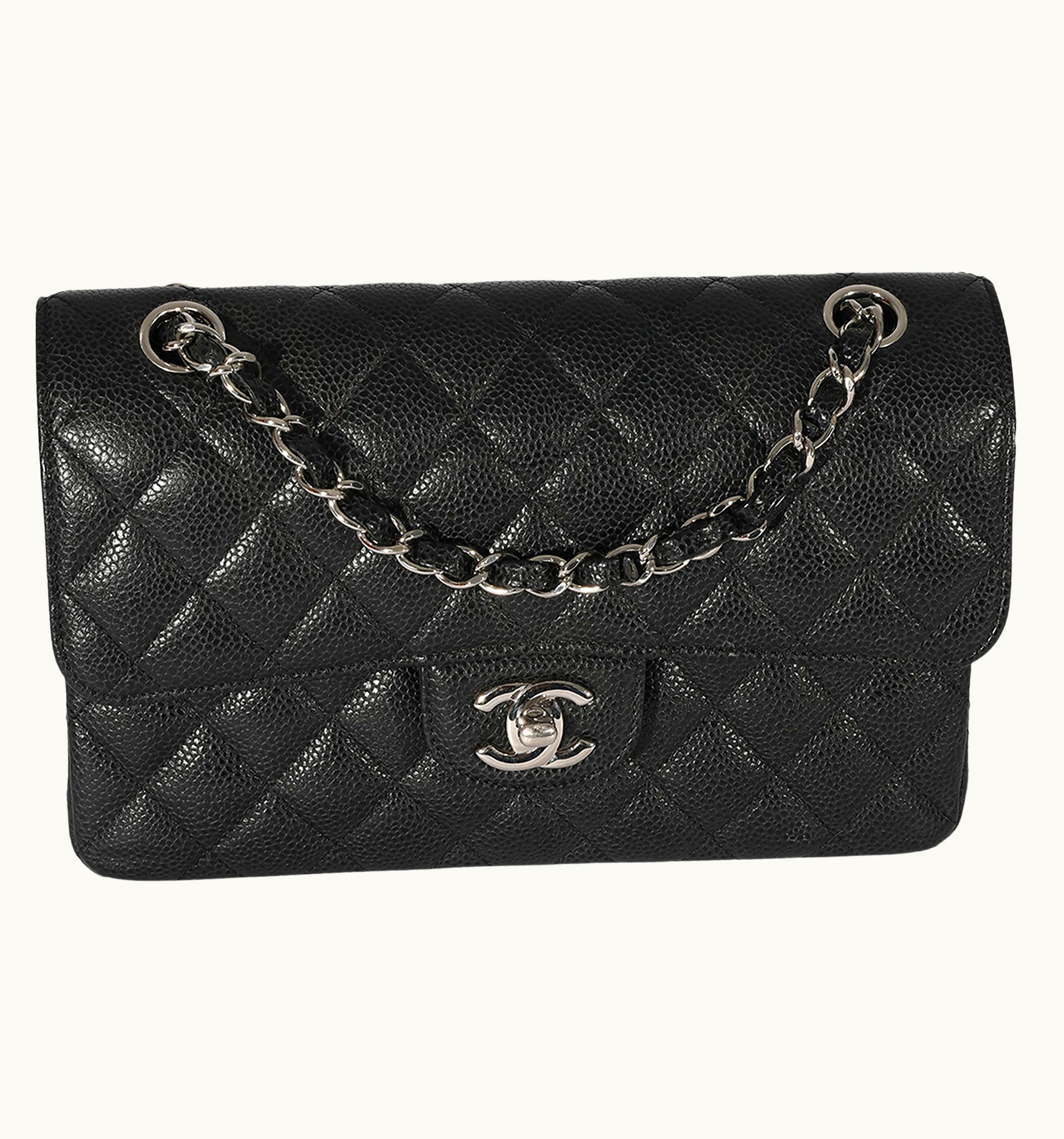 Chanel Chanel Black Quilted Caviar Small Classic Flap Bag