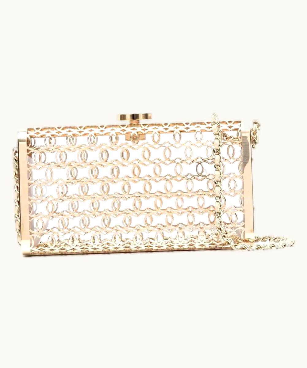 Chanel 2015 Paris- Dubai Chanel: A Runway Champagne Cc Moucharabieh Minaudiere