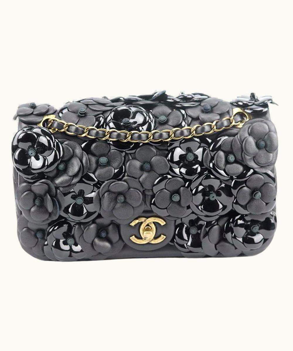 Chanel Chanel 2015 Classic Small Camelia Leather Single Flap Bag