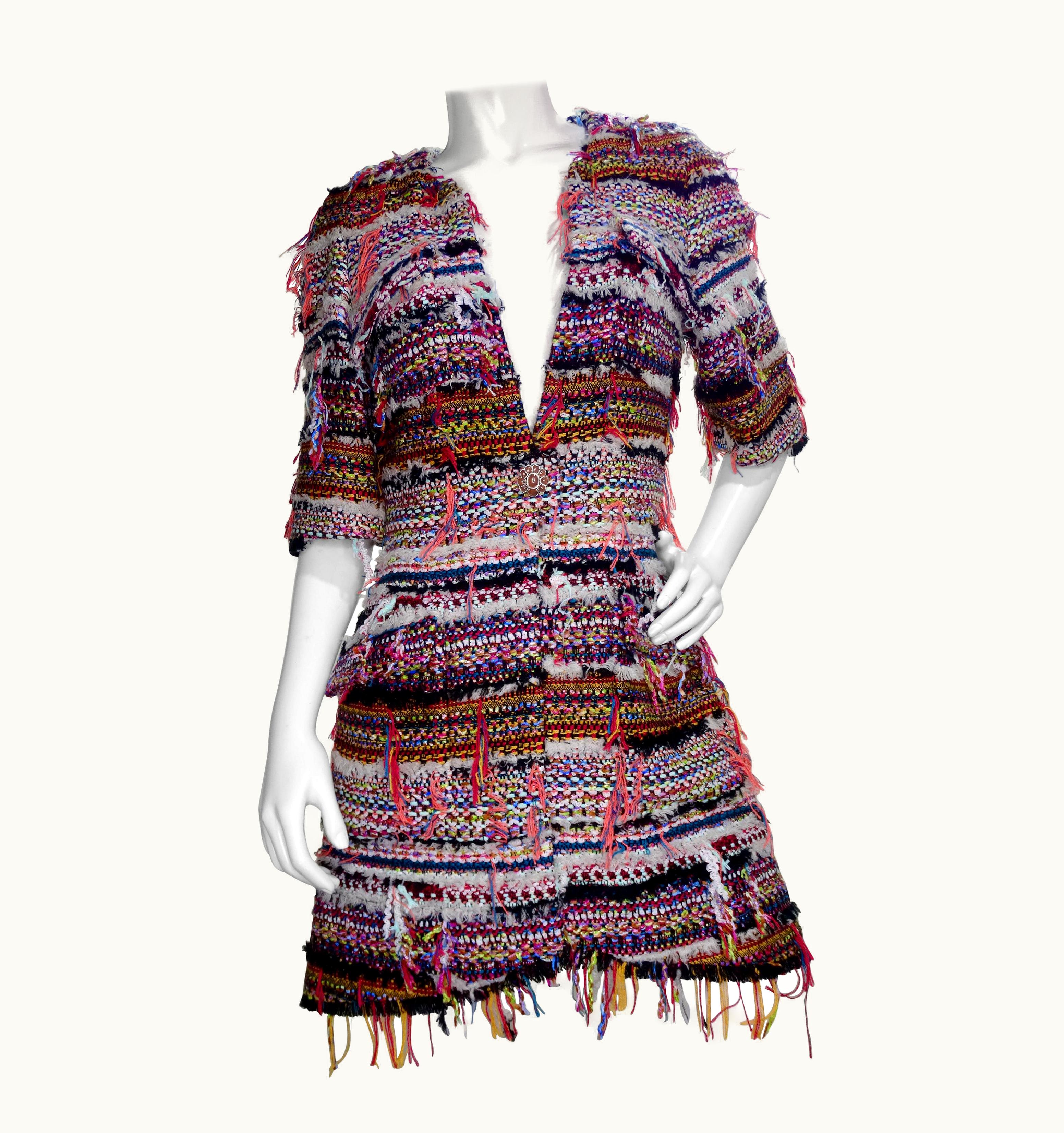 Chanel Chanel 2015 Multi-Colored Tweed Peacoat