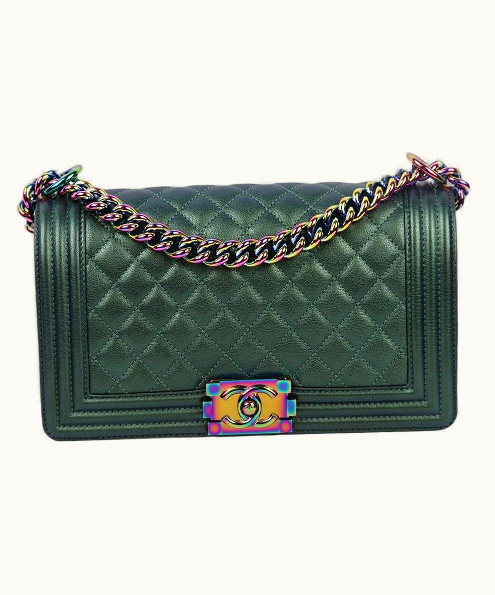 Chanel Chanel 2016 Boy Medium Iridescent Quilted Leather Shoulder Bag UZ0594970