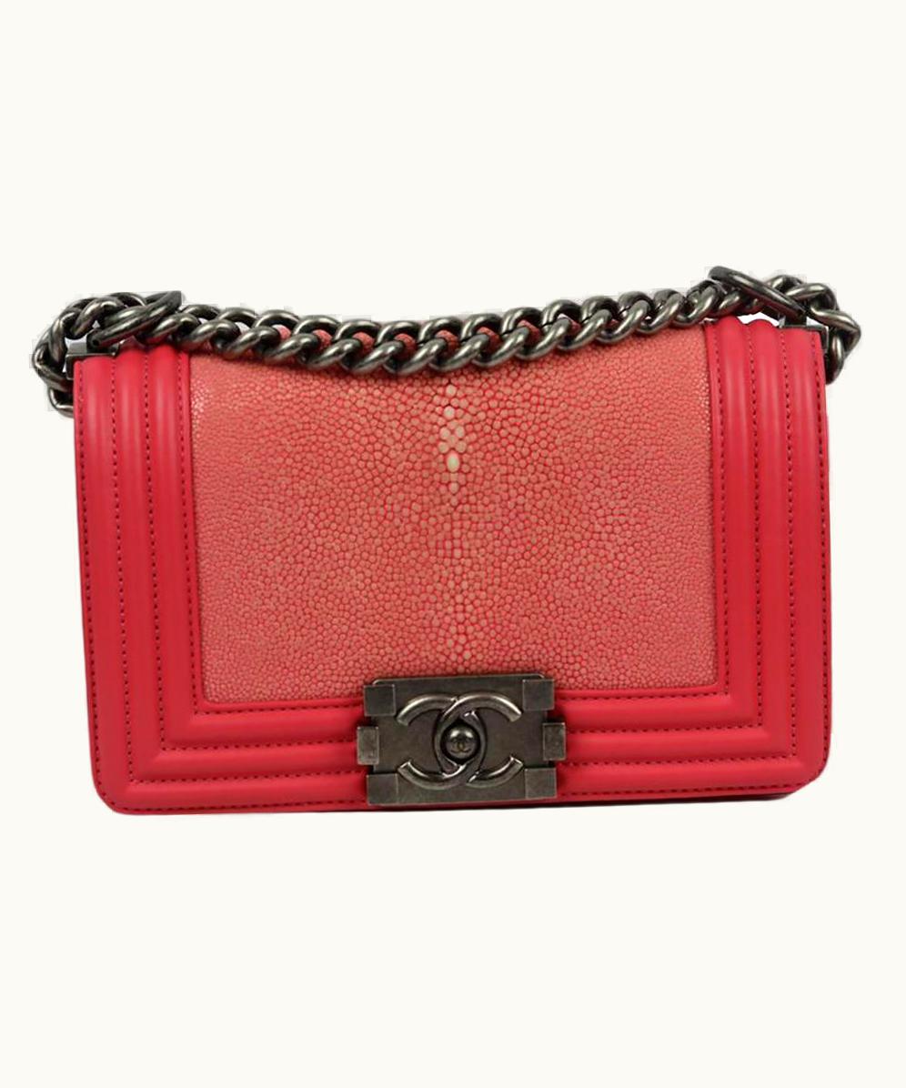 Chanel Chanel 2016 Boy Small Shagreen And Leather Shoulder Bag UZ0594971