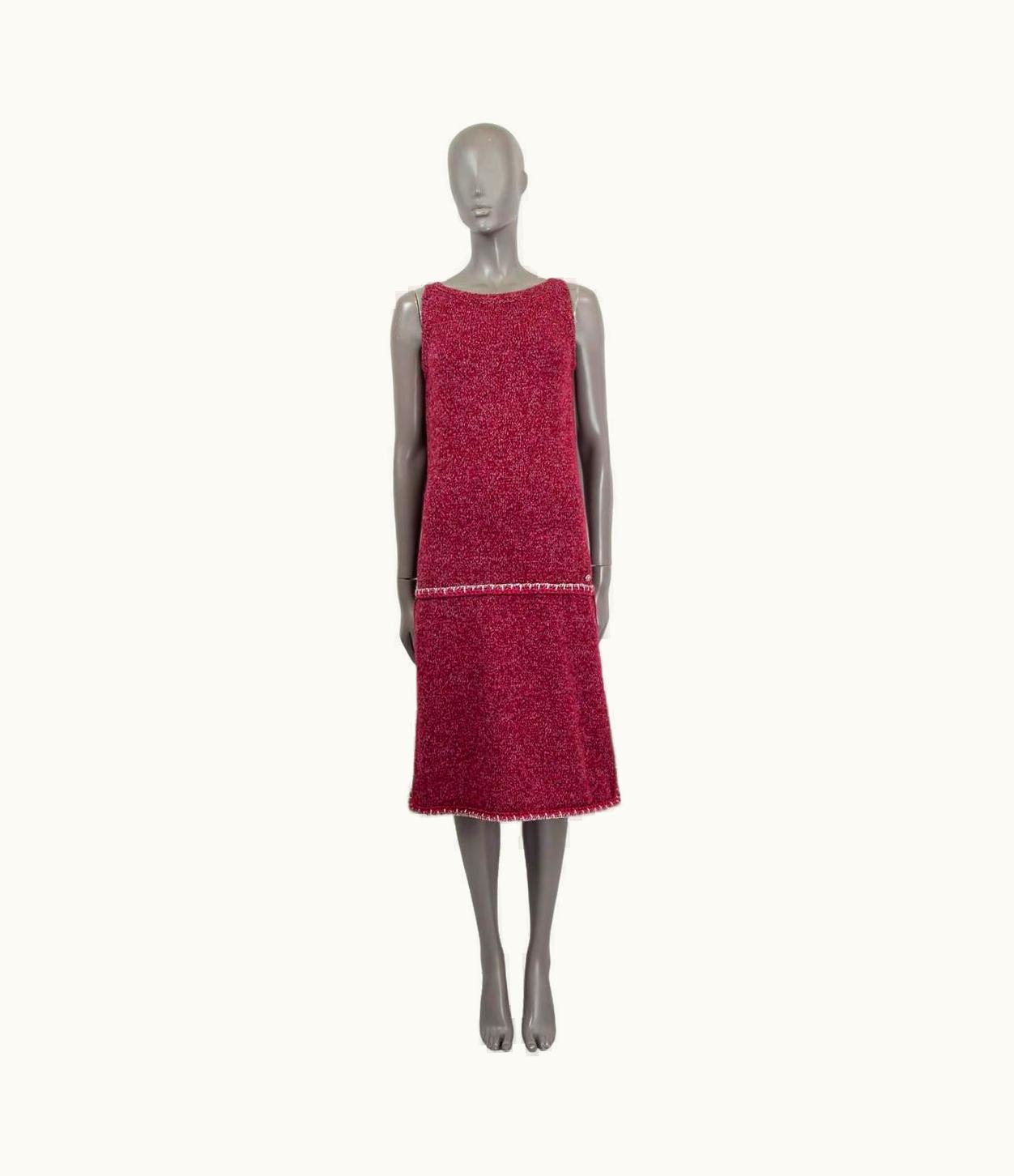Chanel Chanel Raspberry Cashmere 2016 16k Drop Waist Knit Dress