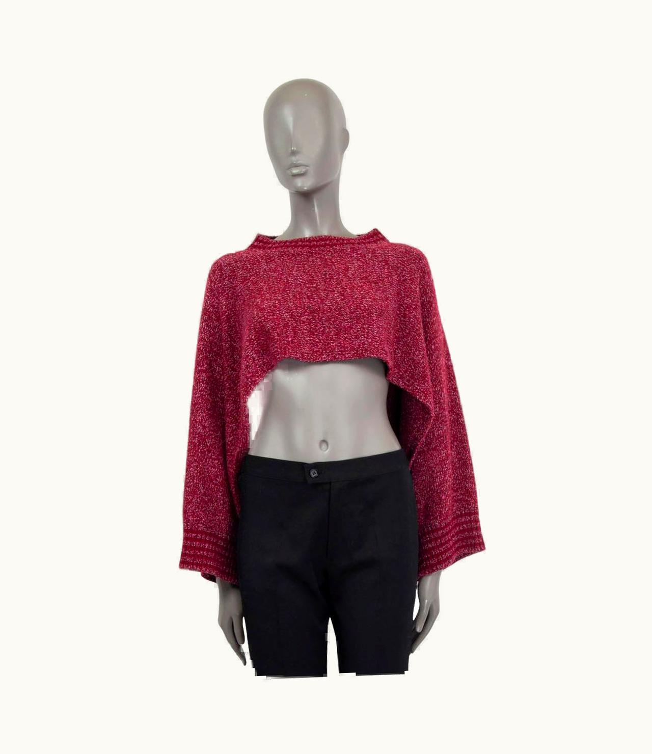 Chanel Chanel Raspberry Cashmere 2016 16k Open Sleeve Cropped Cape Sweater