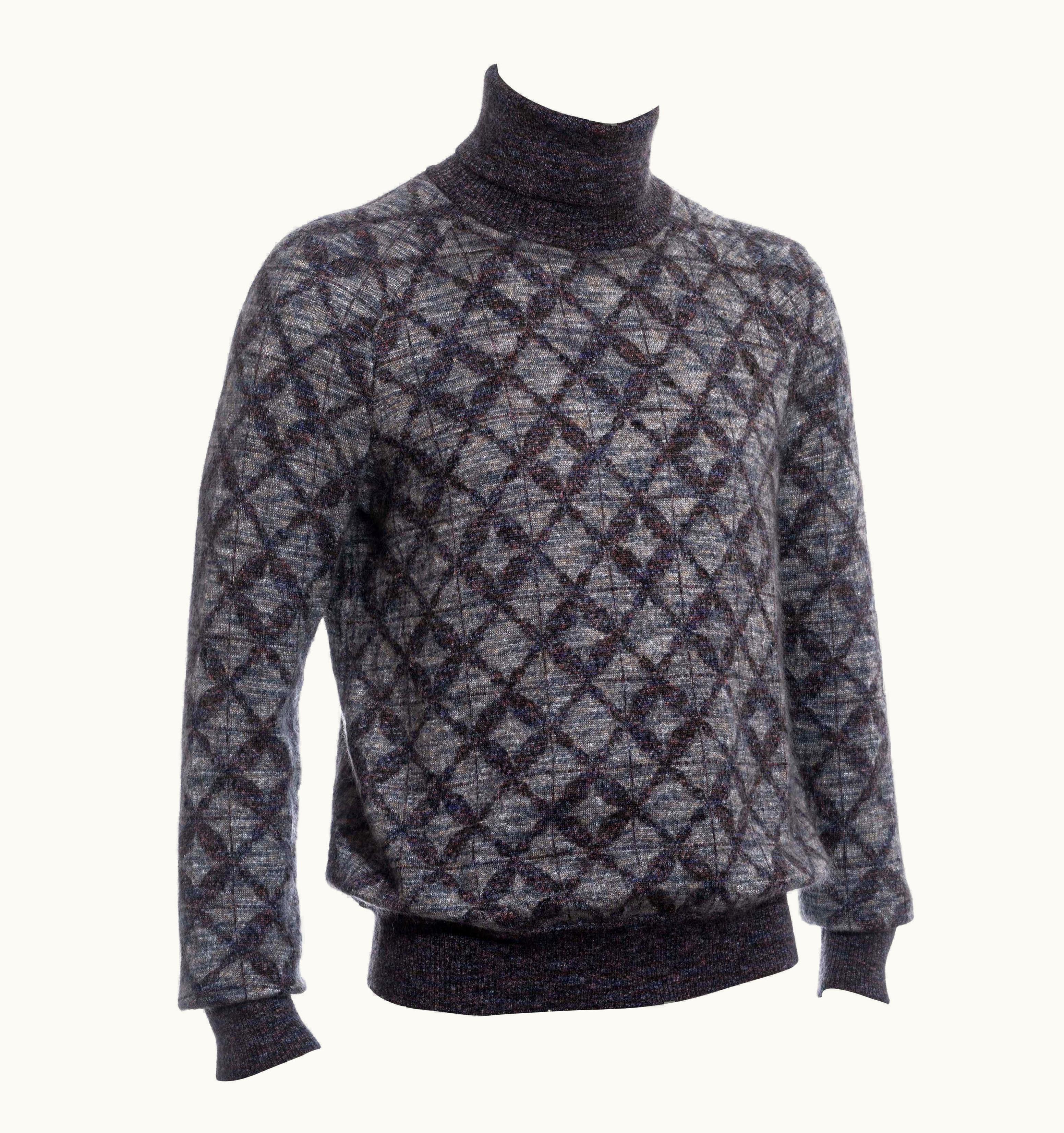 Chanel Men' Chanel Multicoloured Mohair And Silk Knitted Turtle Neck Sweater, Pf 2016