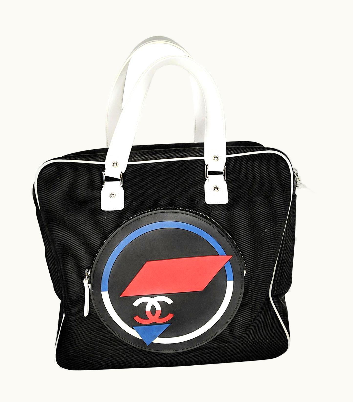 Chanel Chanel Toile Rubber Leather Large Zipped Airline Shopping Bag UZ0595030