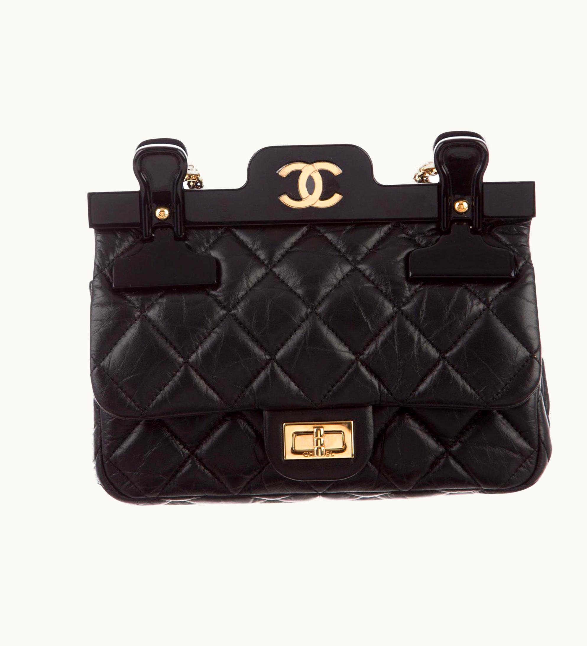Chanel Classic Flap 2.55 Reissue Hanger Small Mini Reissue Limited Edition Black