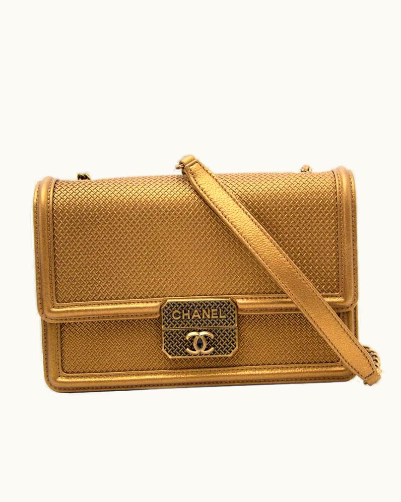 Chanel As Chanel Gold Micro Retro Flap Bag