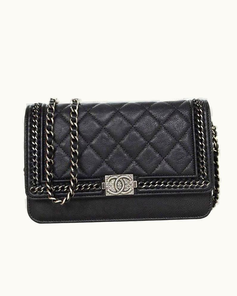 Chanel Chanel 2016 Black Quilted Chain Around Woc Wallet On Chain Shw