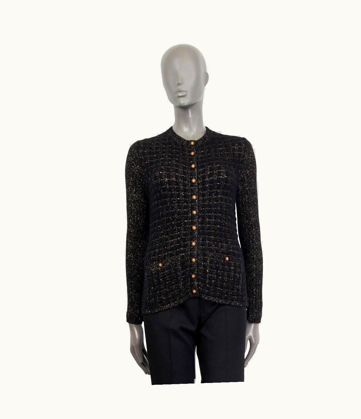 Chanel Chanel Black 2017 Cosmopolite Lurex Cardigan Sweater 34 Xxs 17a
