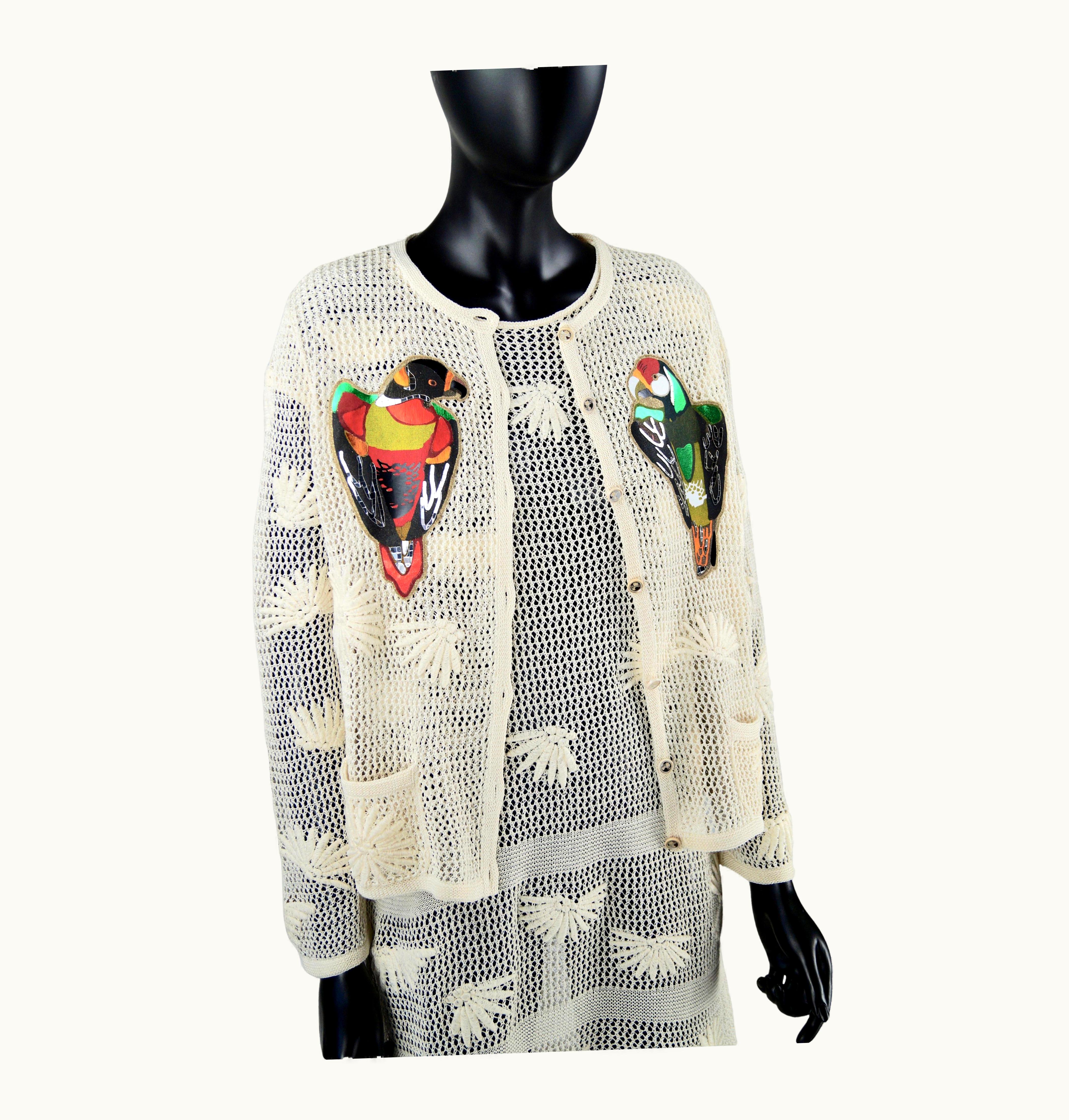 Chanel Chanel Cream Crochet Silk Suit Jacket And Dress Resort 2017 Cuba 17c UZ0595111