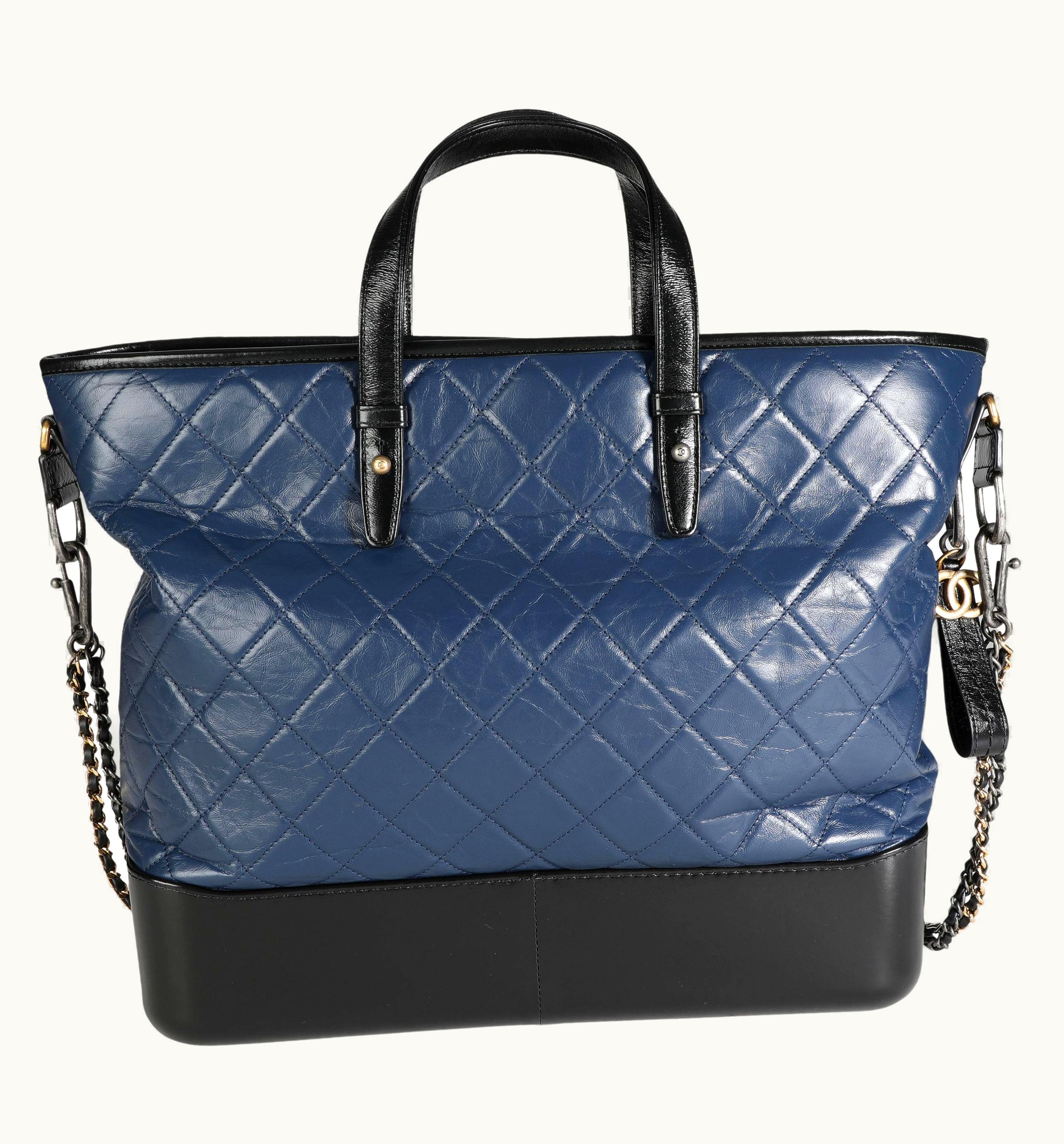 Chanel Chanel Black & Blue Quilted Calfskin Large Gabrielle Shopping Tote UZ0595129