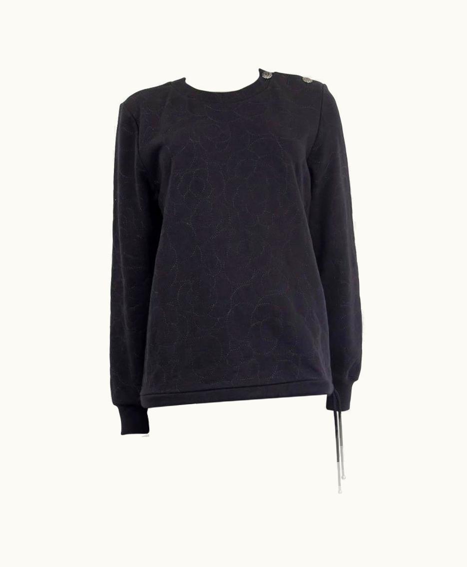 Chanel Chanel Black Cotton 2018 Camelia Sweatshirt Sweater