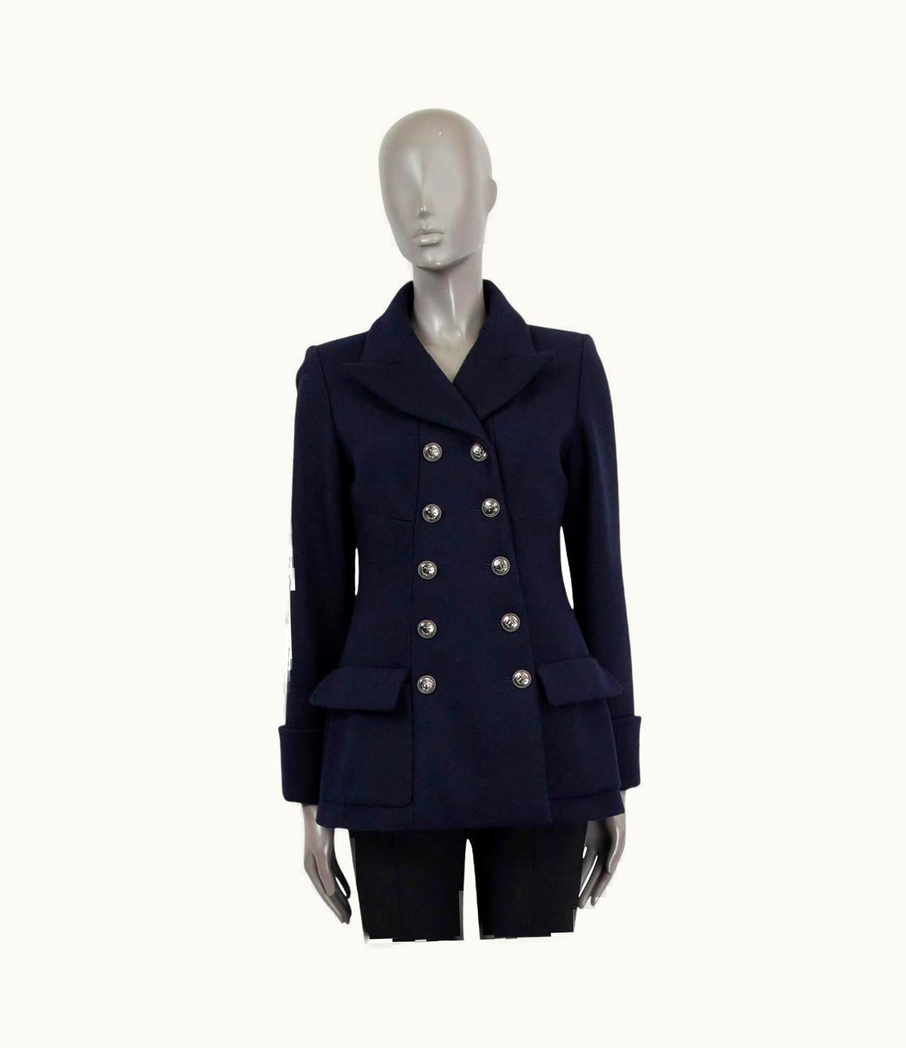 Chanel Chanel Navy Blue Wool 2018 18a Hamburg Peacoat Coat Jacket