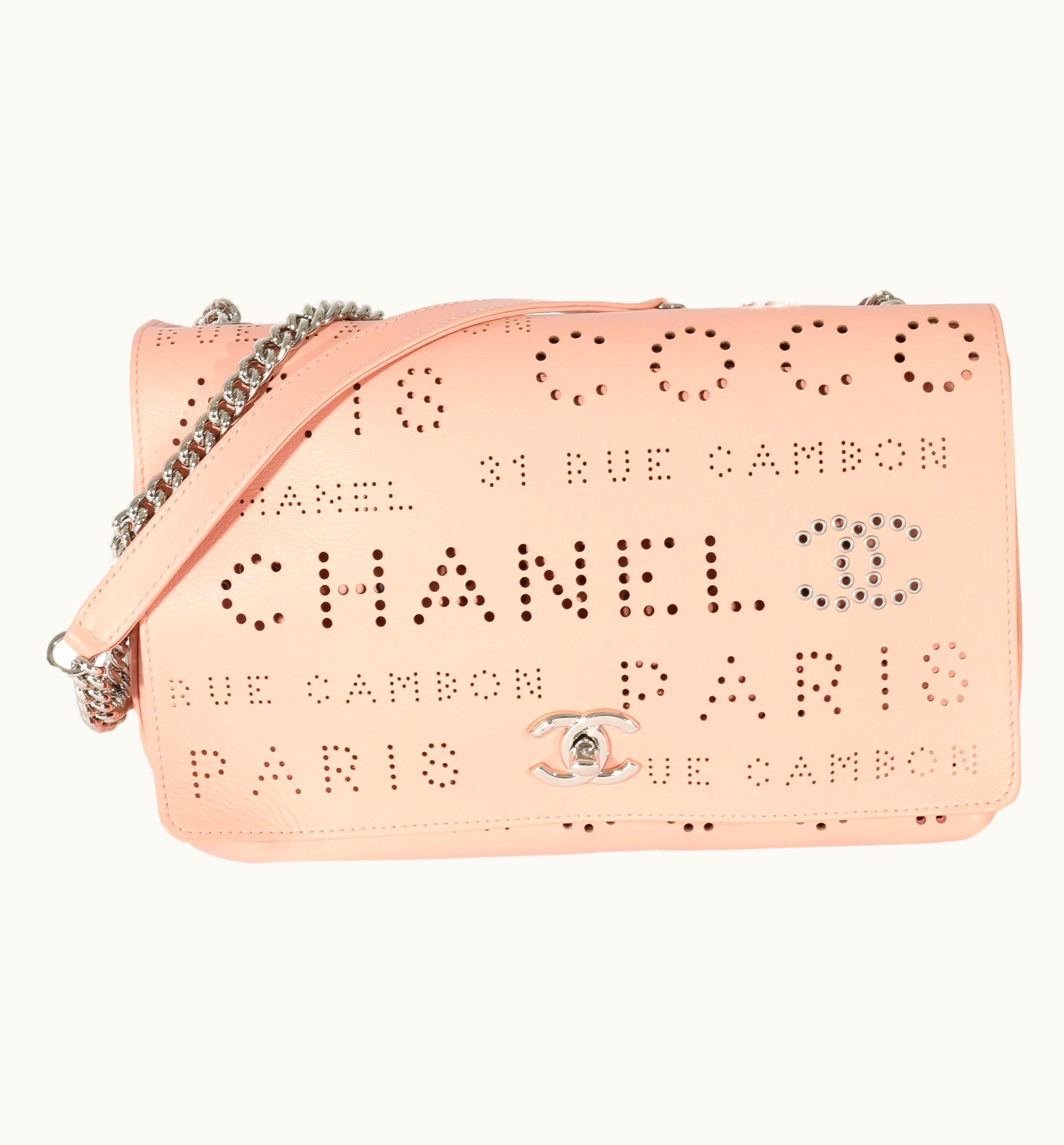 Chanel Chanel Pink Calfskin Perforated Logo Eyelets Cc Flap Bag UZ0595231
