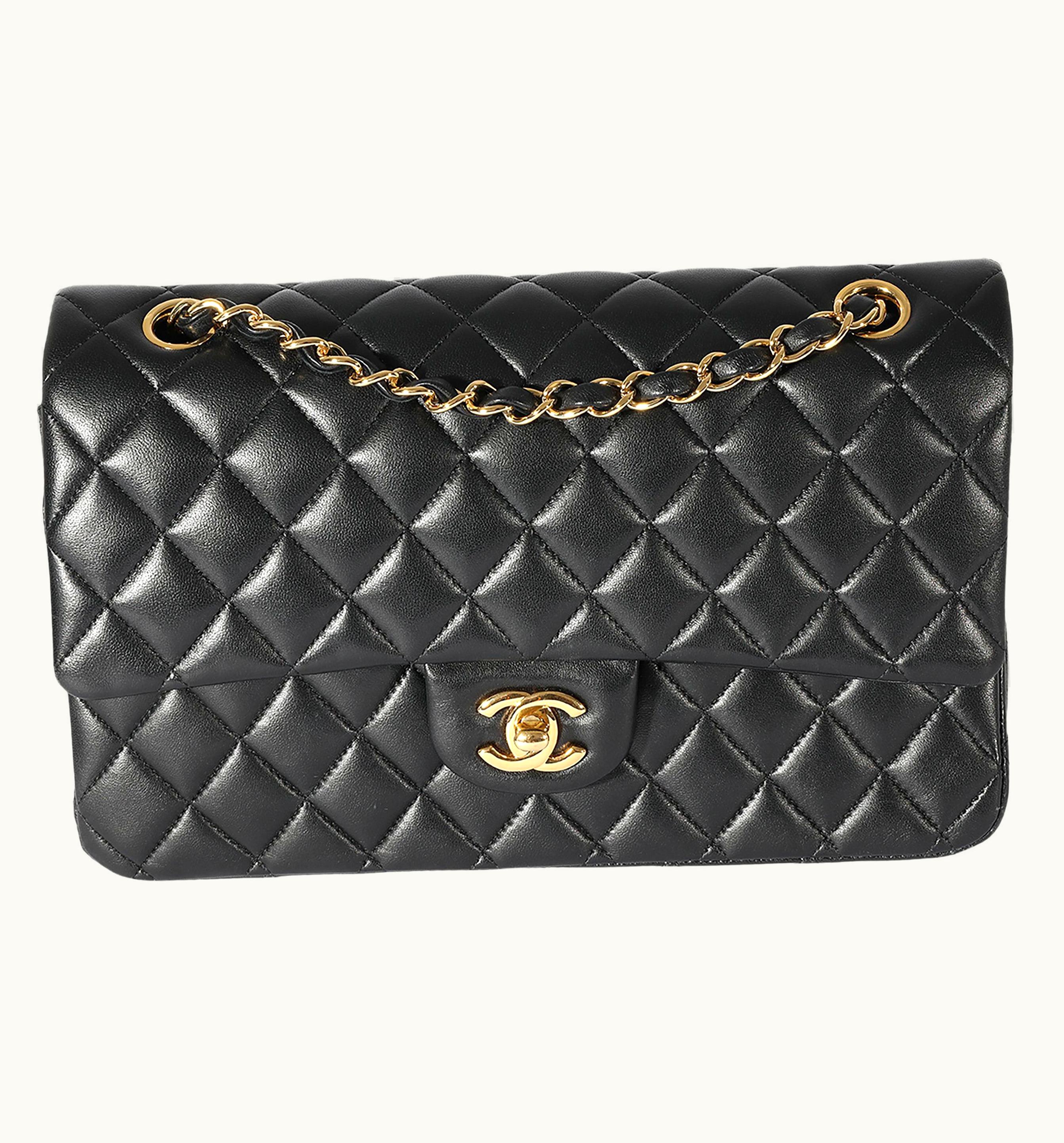 Chanel Chanel Black Quilted Lambskin Medium Classic Double Flap Bag UZ0595237