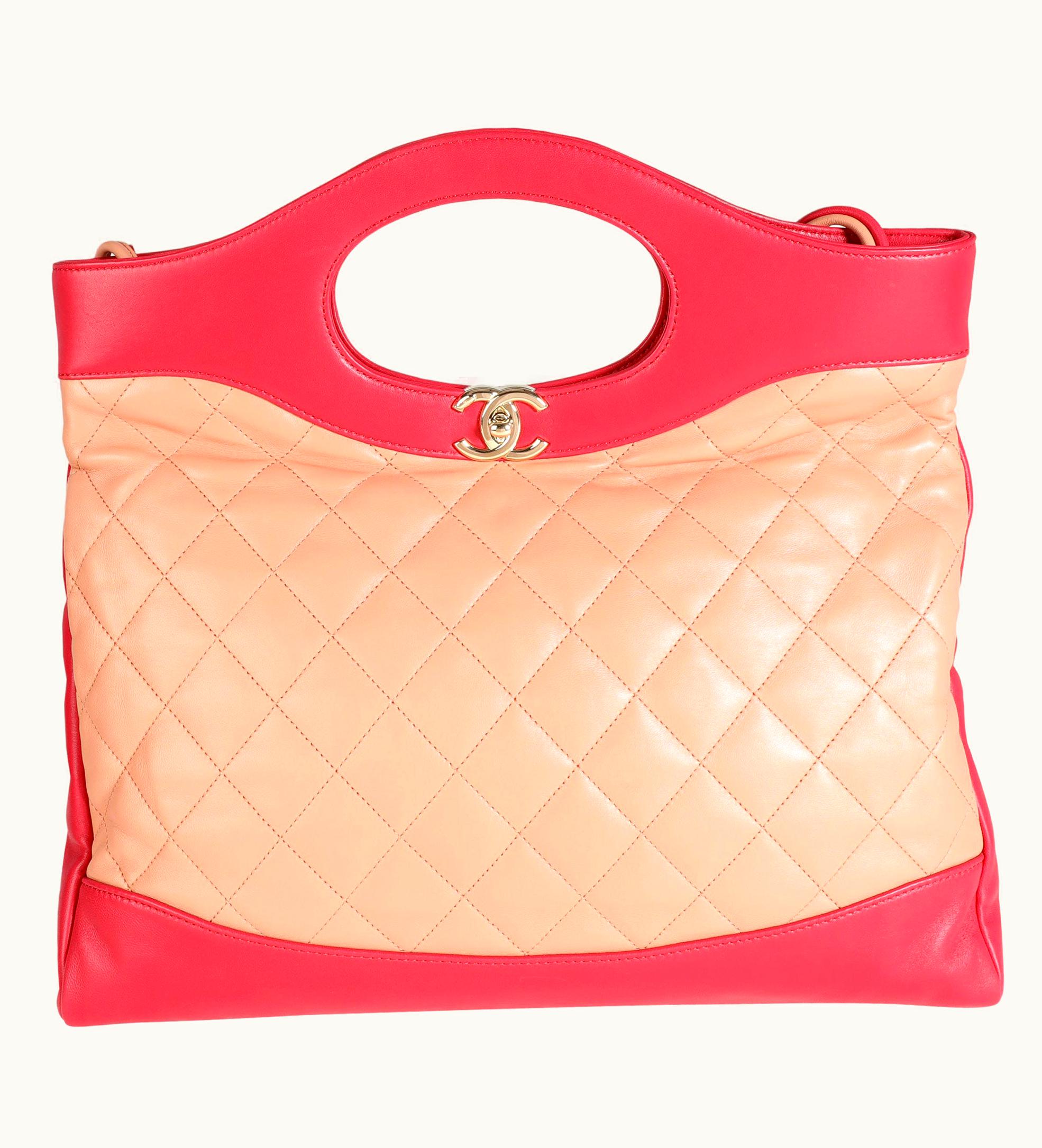 Chanel Chanel 31 Shopping Bag in Peach & Light Red Calfskin
