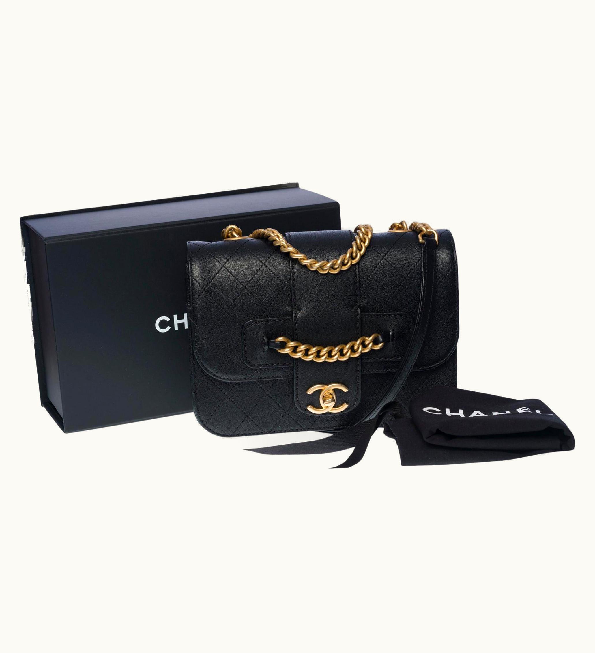 Chanel Limited Edition Chanel Classic Shoulder Flap Bag In Black Calf Leather, Ghw