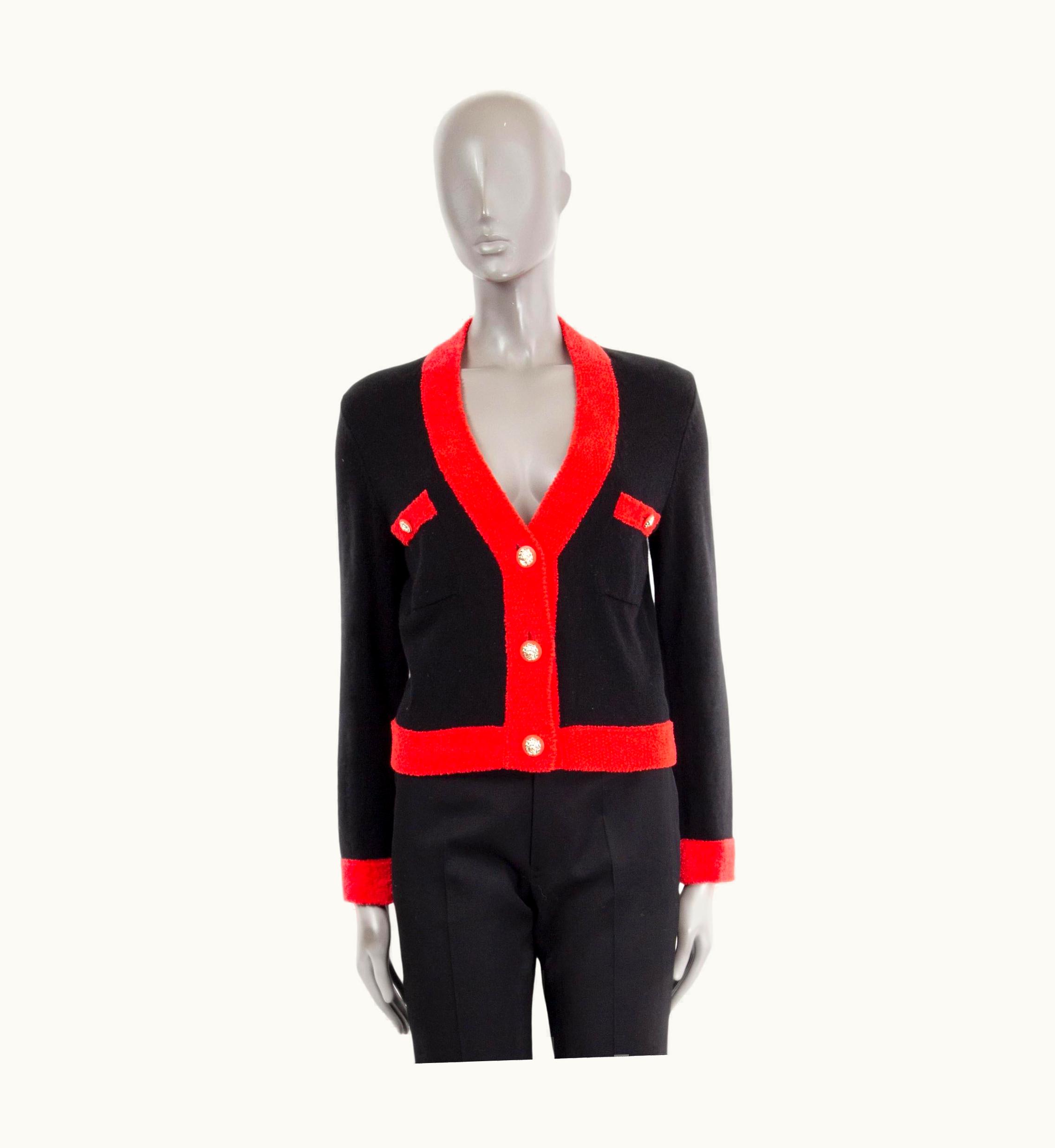 Chanel Chanel Black & Red Cashmere Blend 2019 19k Cropped Knit Jacket
