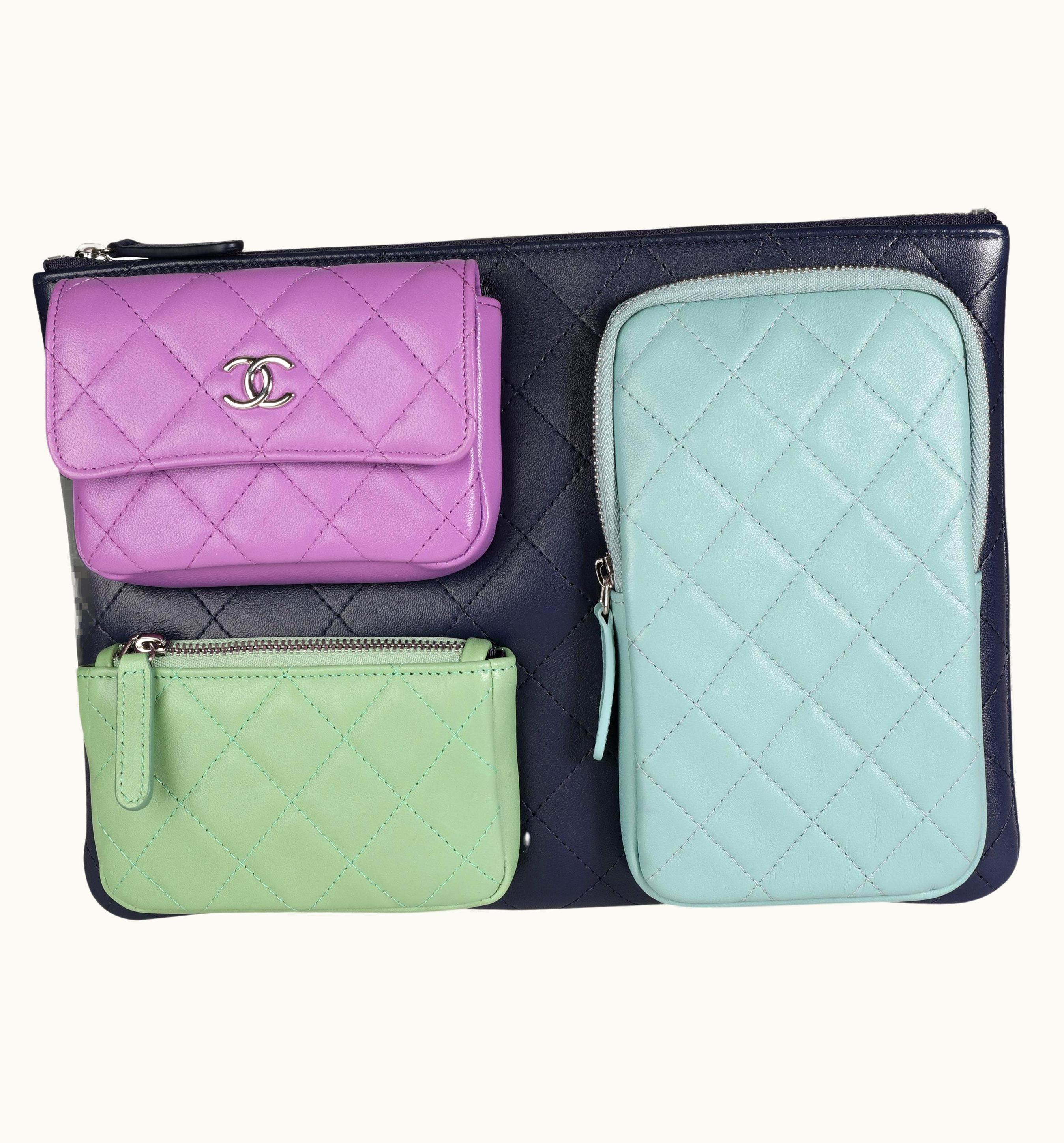Chanel Chanel Rare Multicolor Quilted Lambskin Pocket O-Case